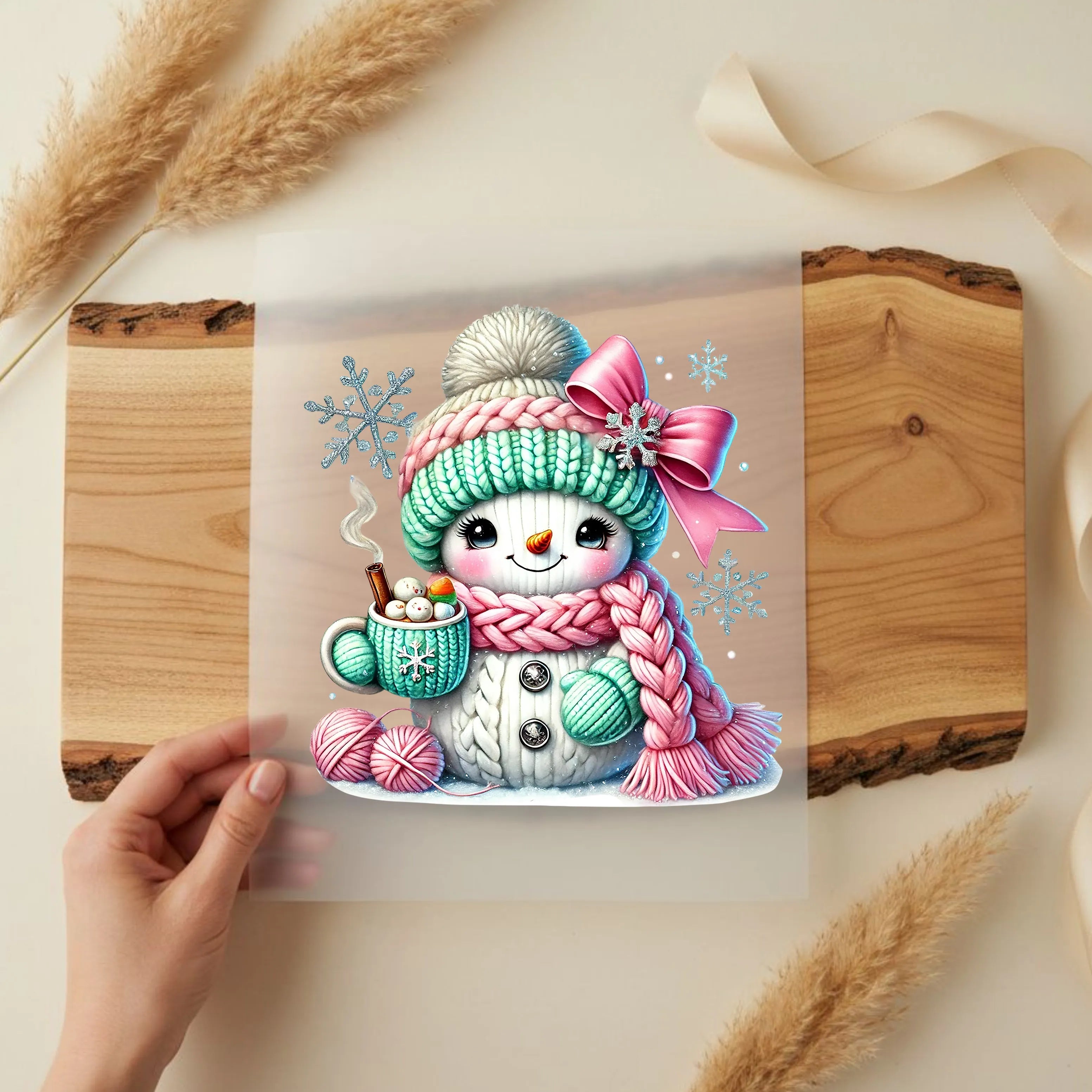 Bügelbild Schneemann Glitzerfrost