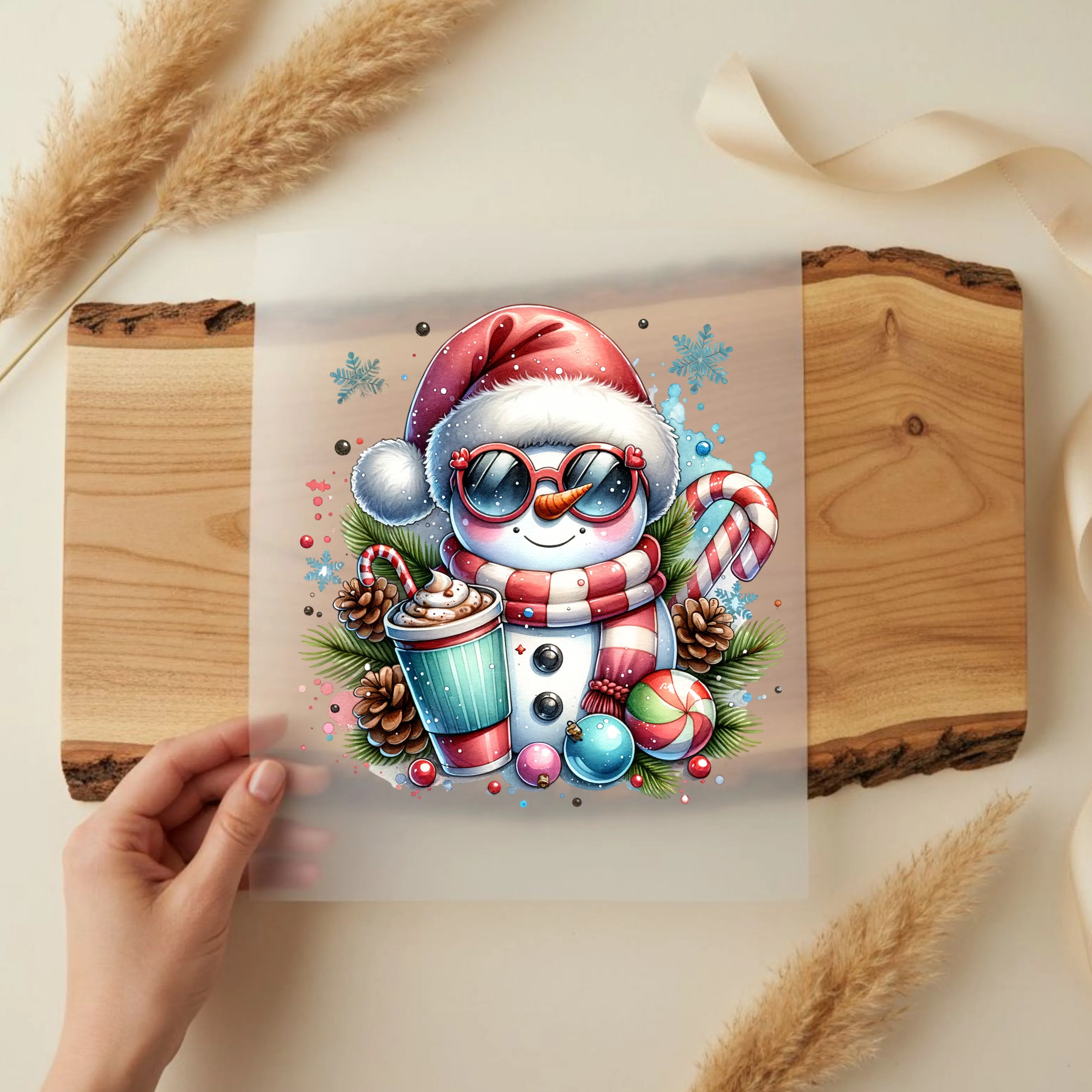 Bügelbild Schneemann Kakaozeit