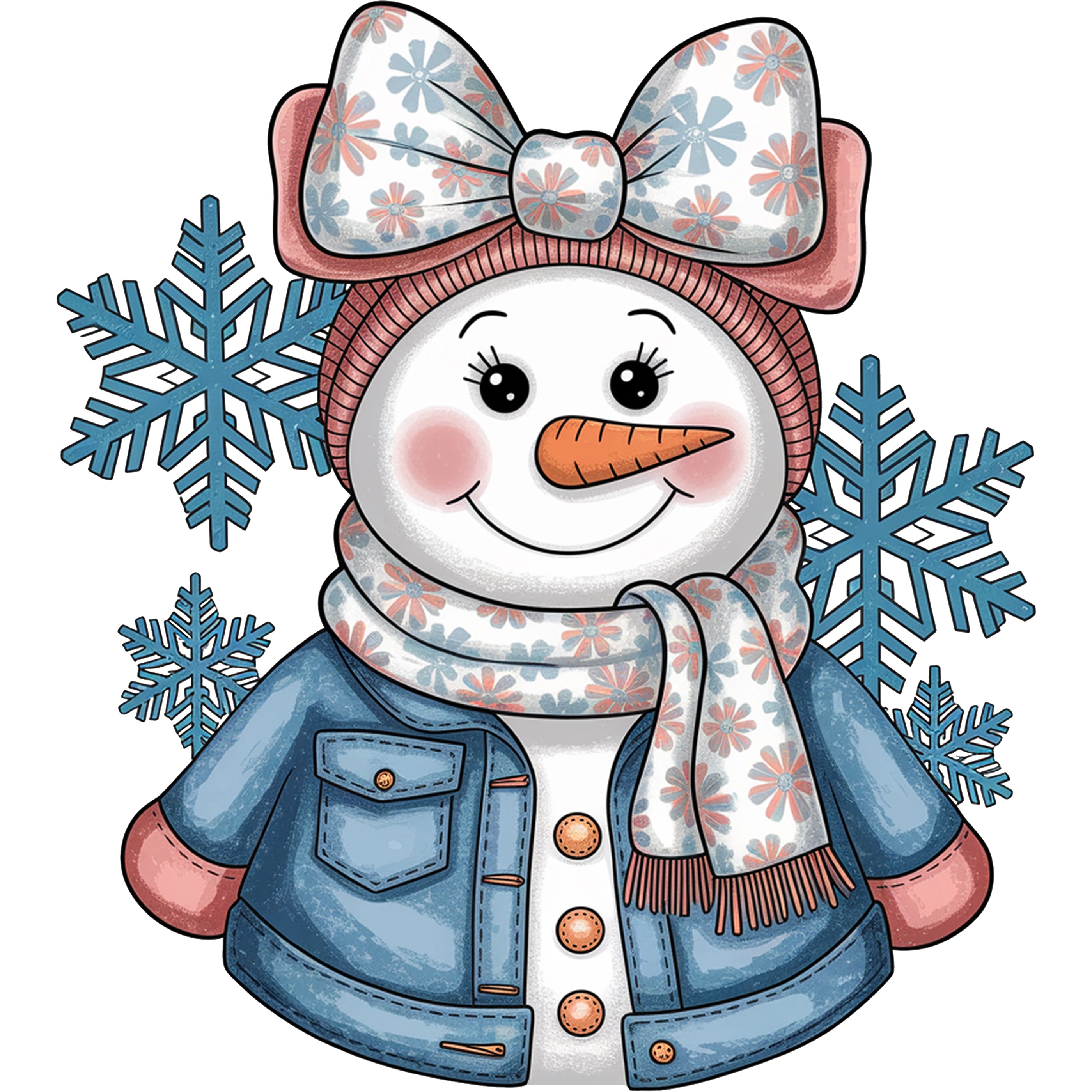 Bügelbild Schneemann Mädchen Frostcutie