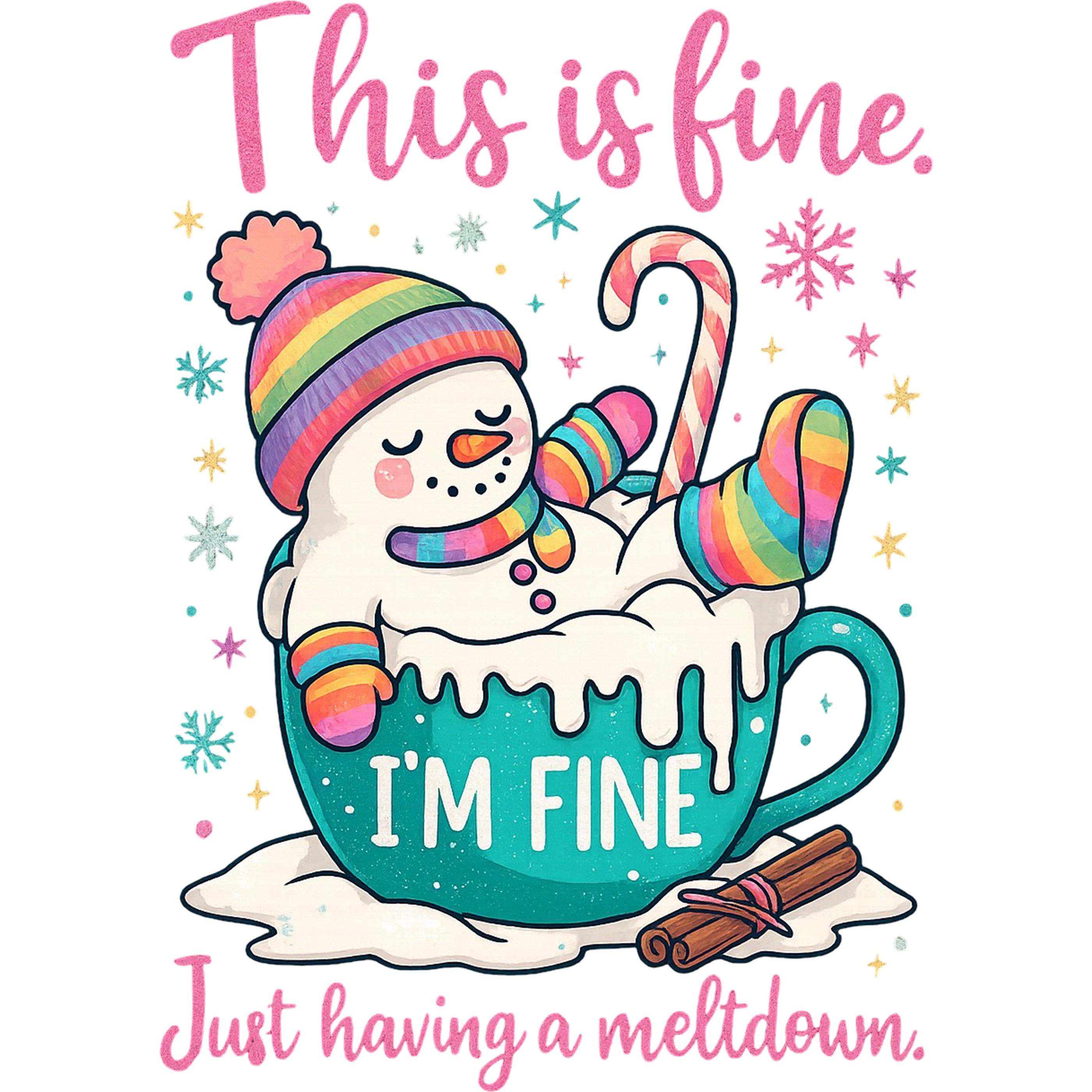 Bügelbild Schneemann Meltdown Moment