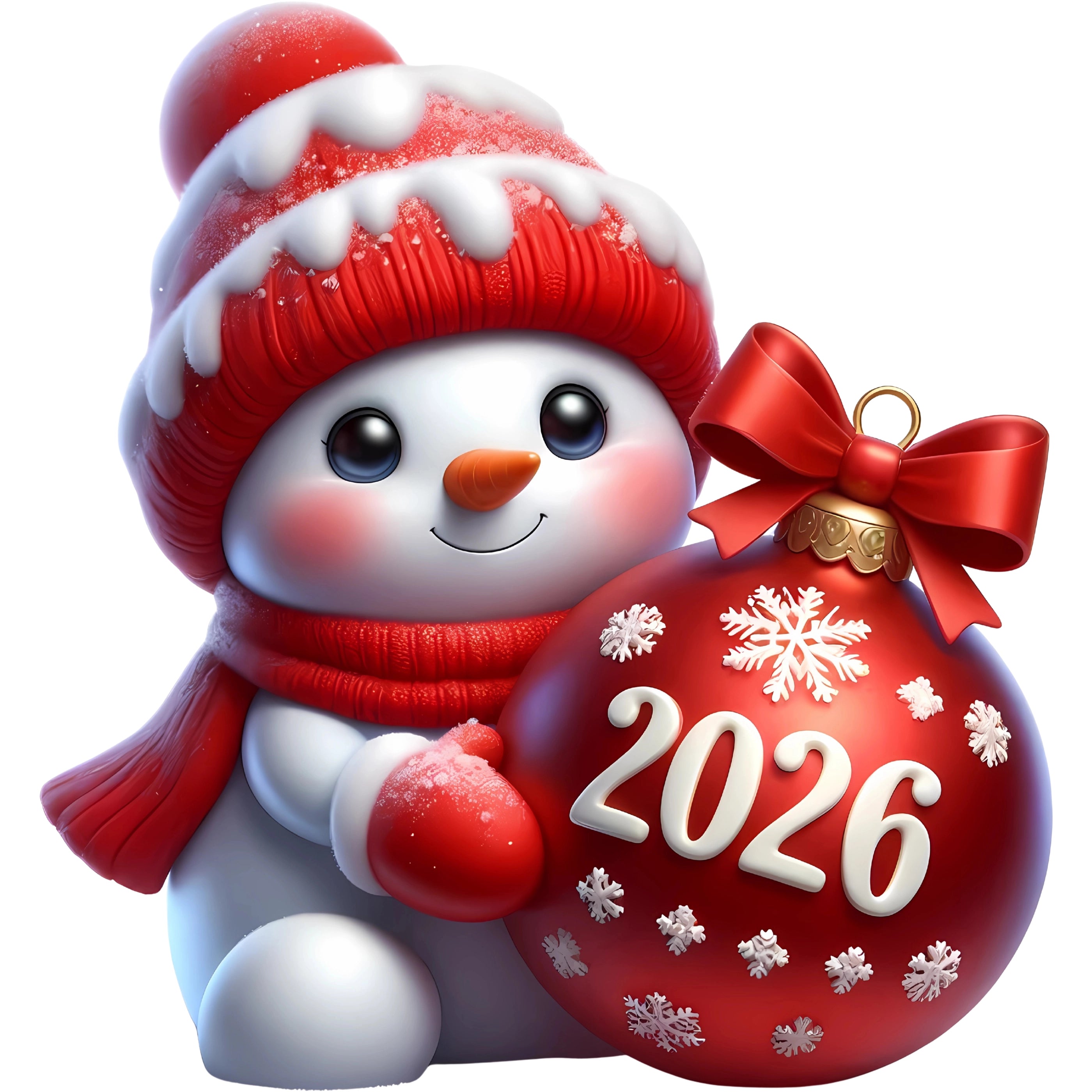 Bügelbild Schneemann Silvester 2026