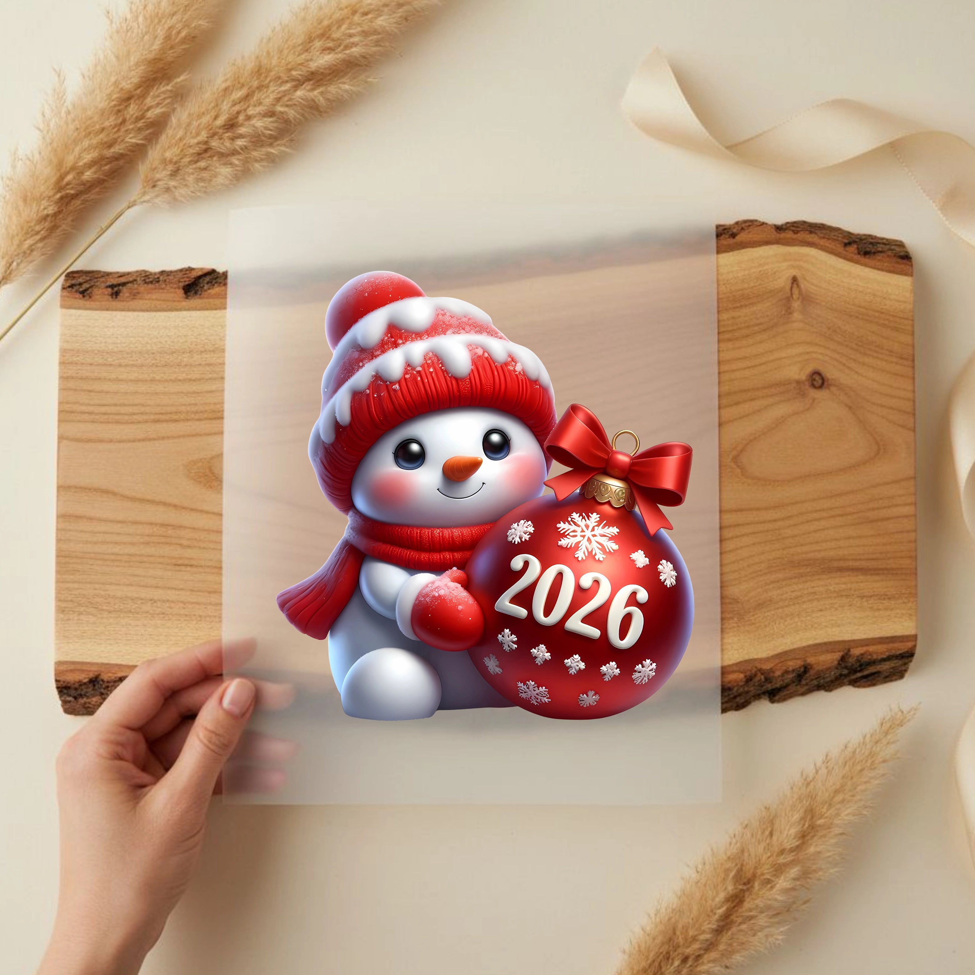 Bügelbild Schneemann Silvester 2026