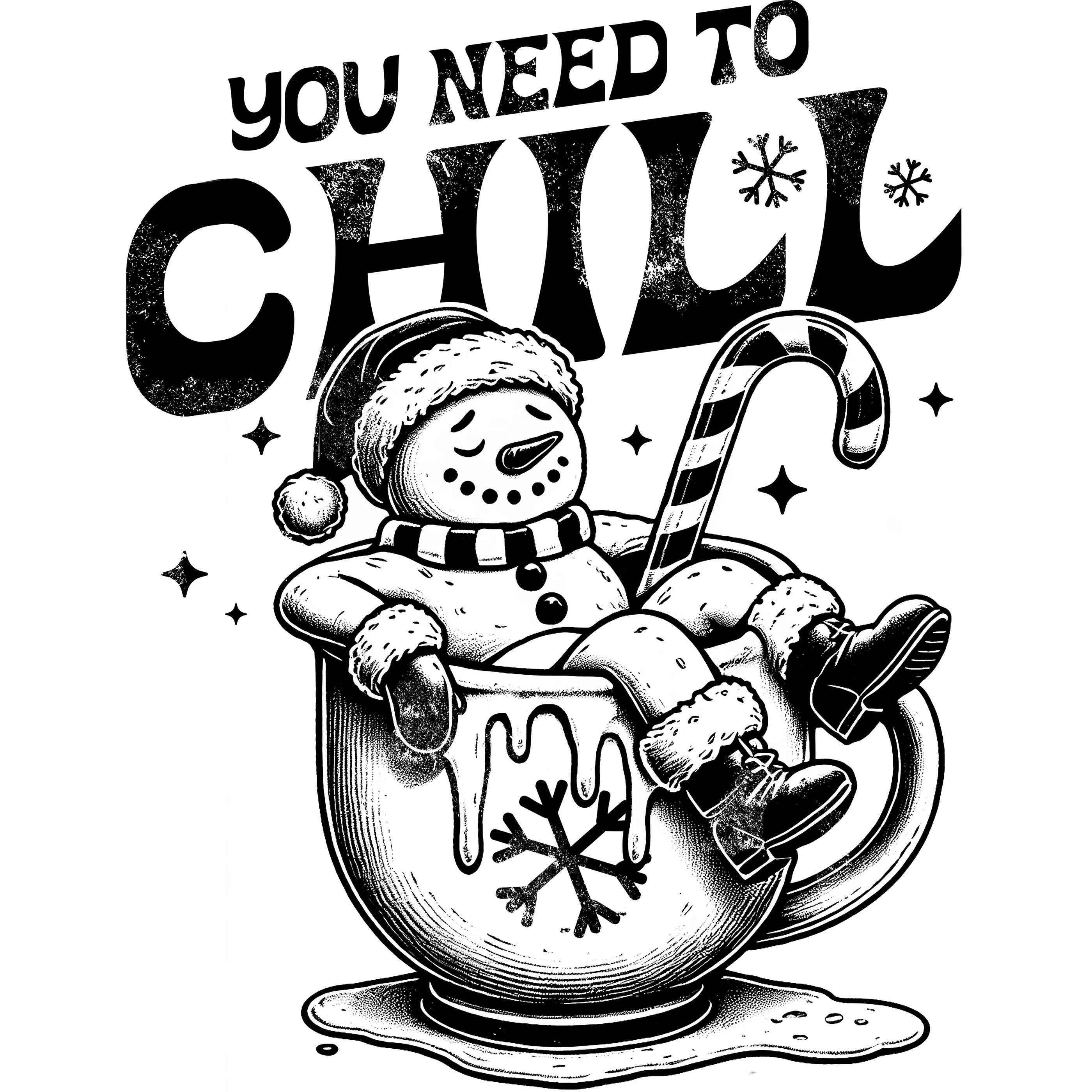 Bügelbild Schneemann Winterchill