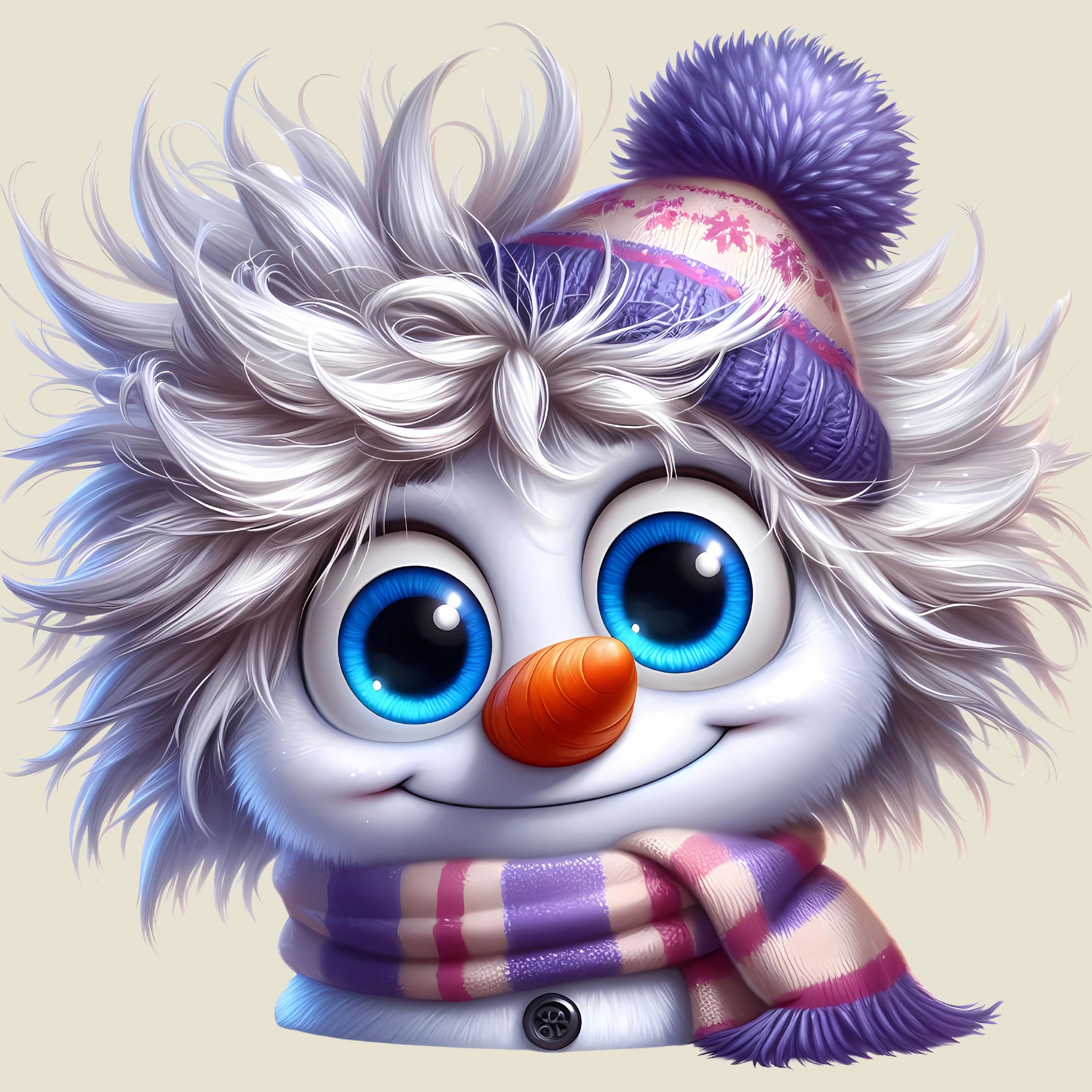 Bügelbild Schneemann Wuschel Schneeglück