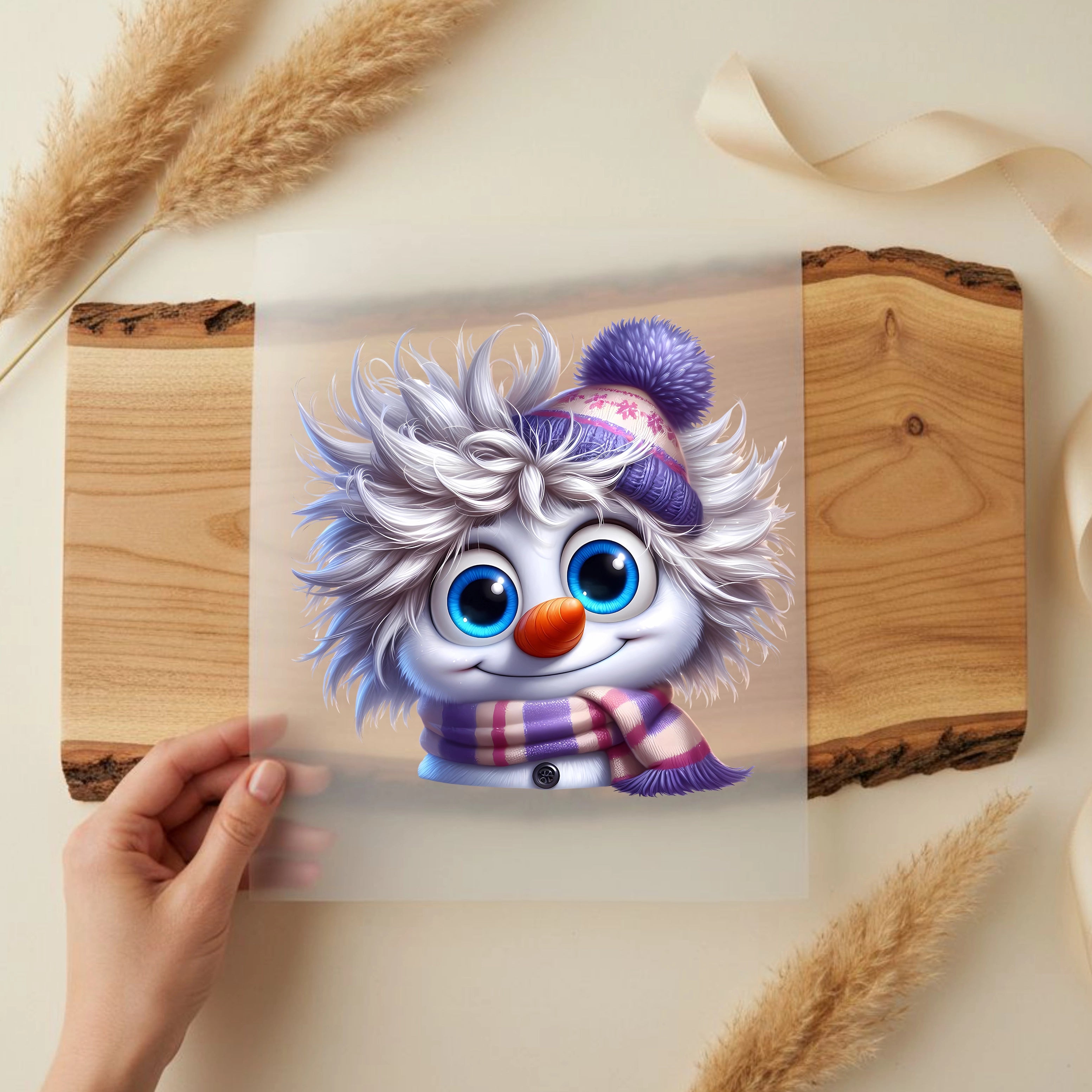 Bügelbild Schneemann Wuschel Schneeglück