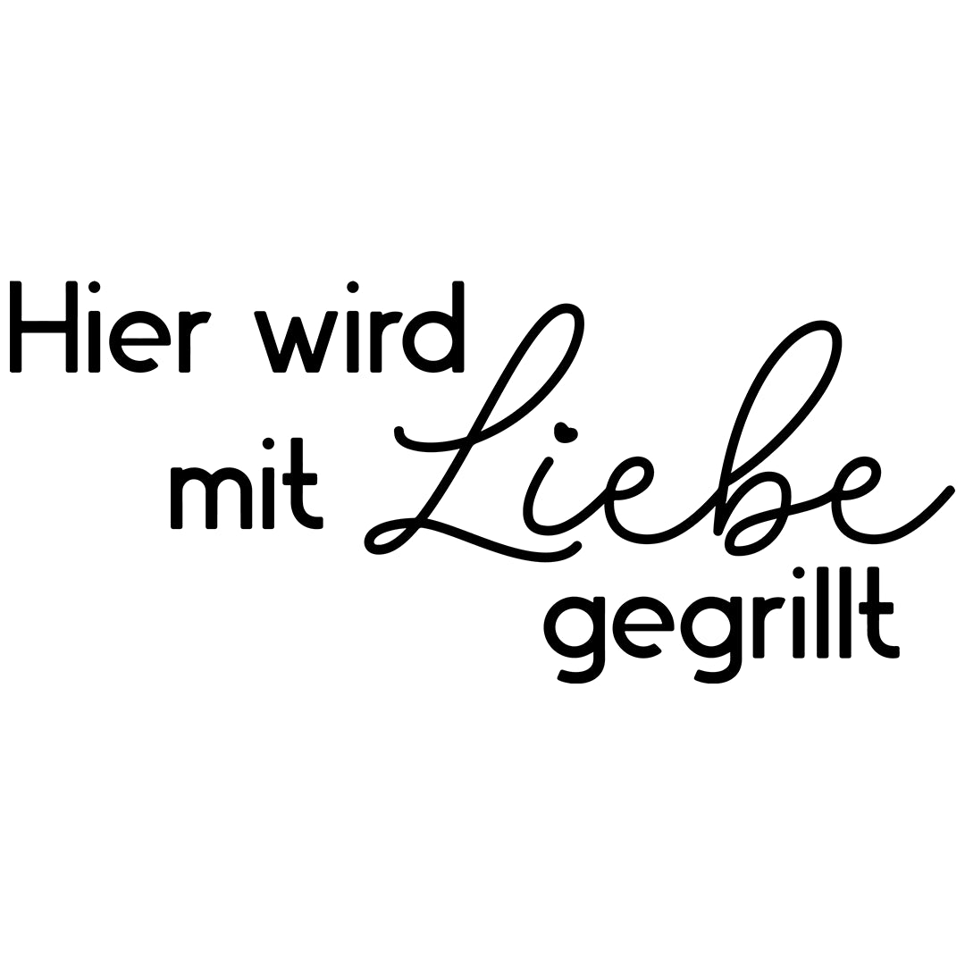 Bügelbild Schriftzug Mit Liebe gegrillt - S