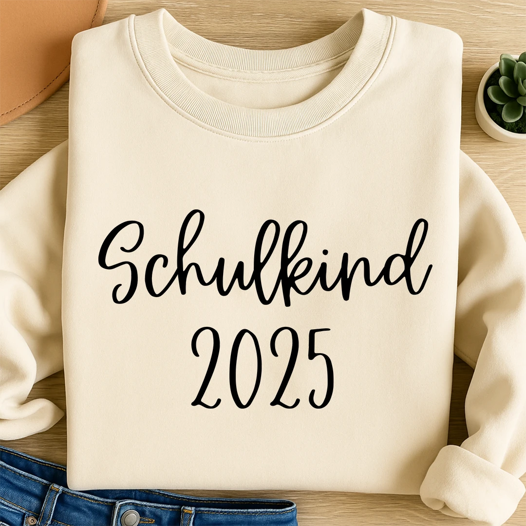 Bügelbild Schriftzug Schulkind 2025