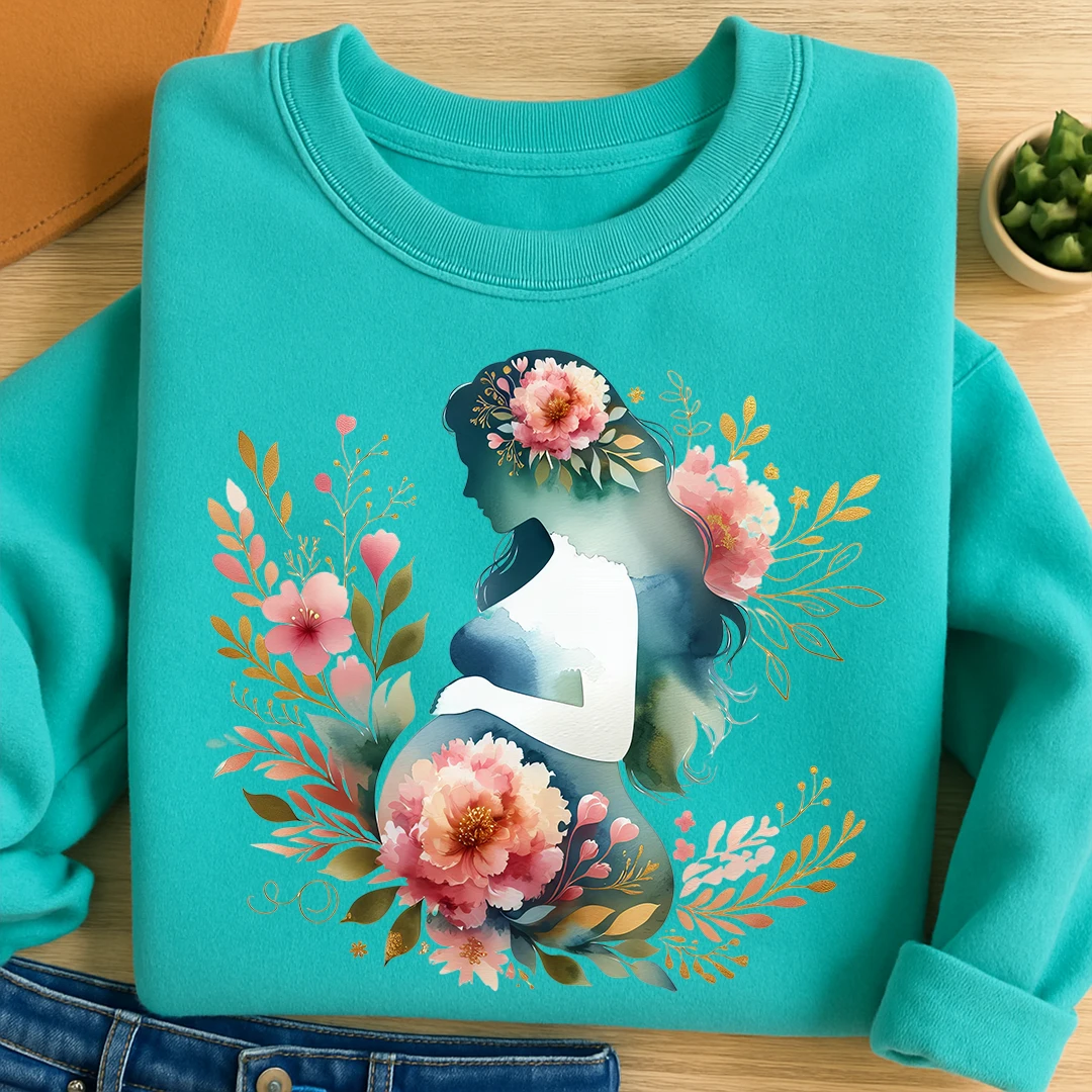 Bügelbild Schwangerschaft Mama Natur