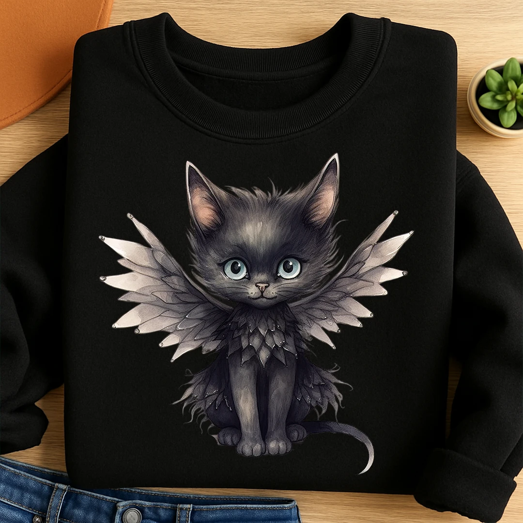 Bügelbild Schwarze Katze Luna Fee