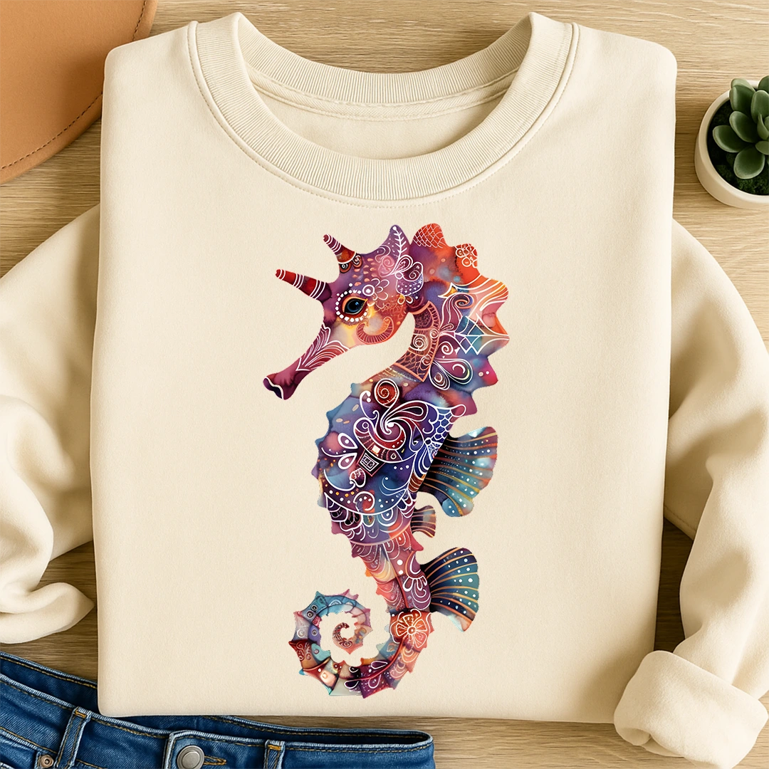 Bügelbild Seepferdchen Boho Ocean Spirit