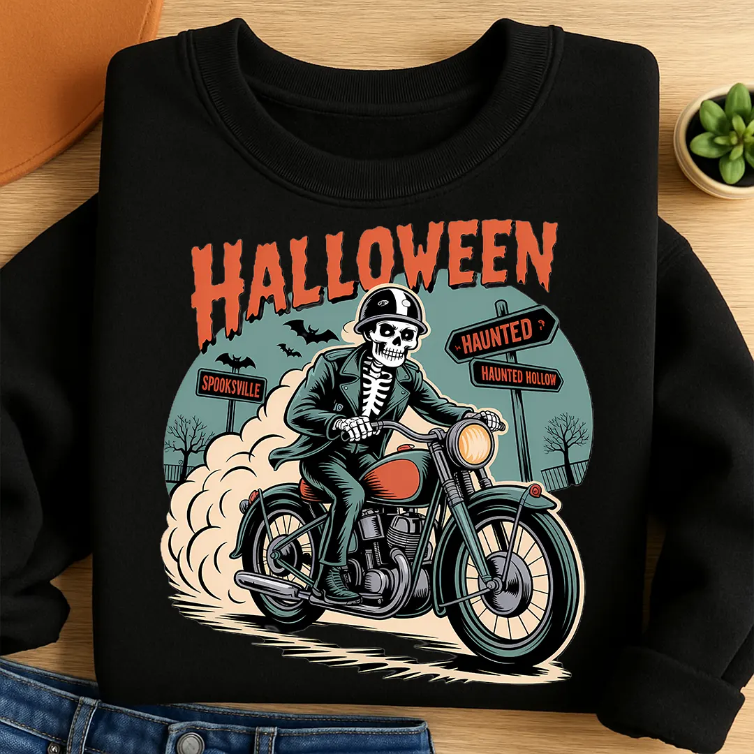 Bügelbild Skelett Bone Rider