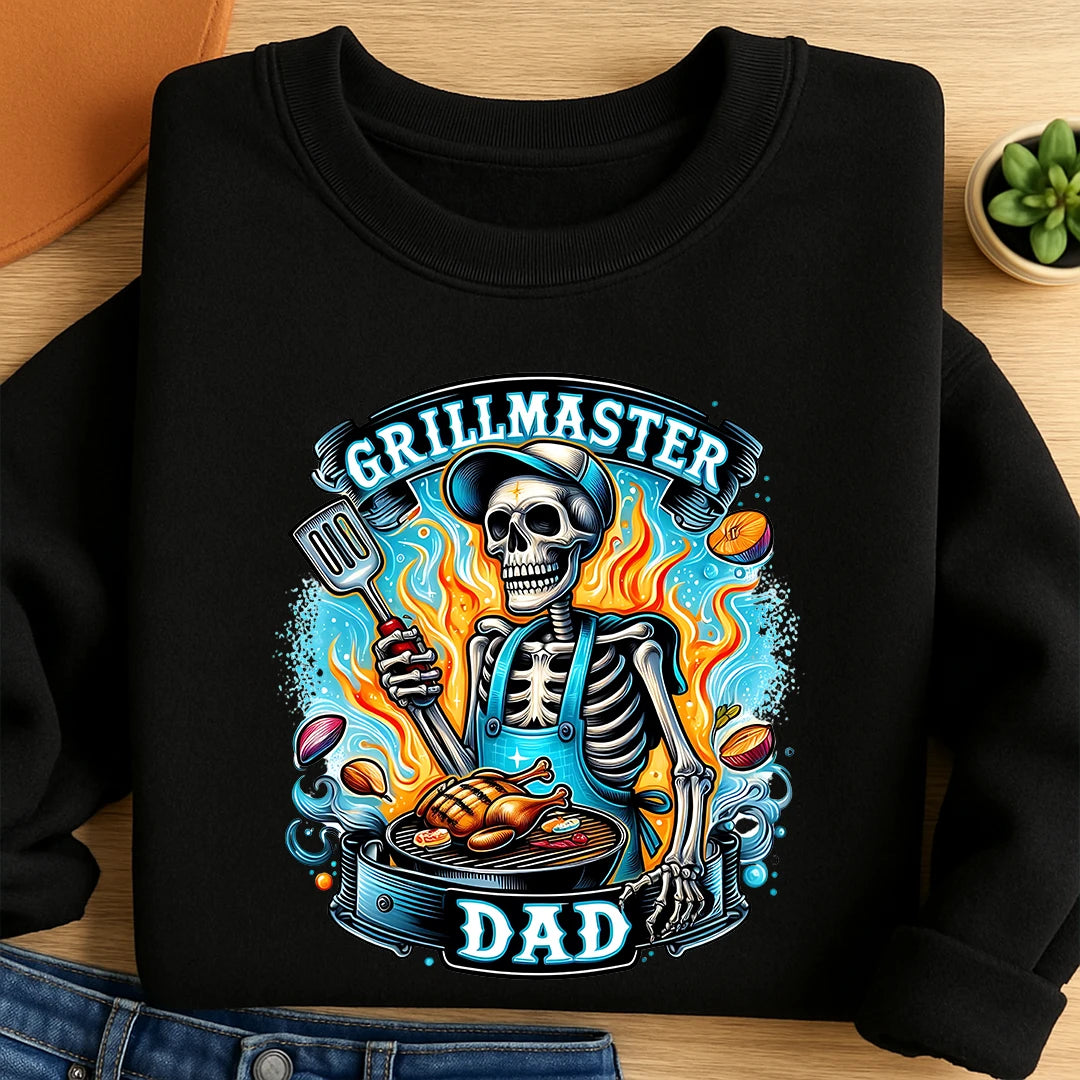 Bügelbild Skelett Grillmaster Dad