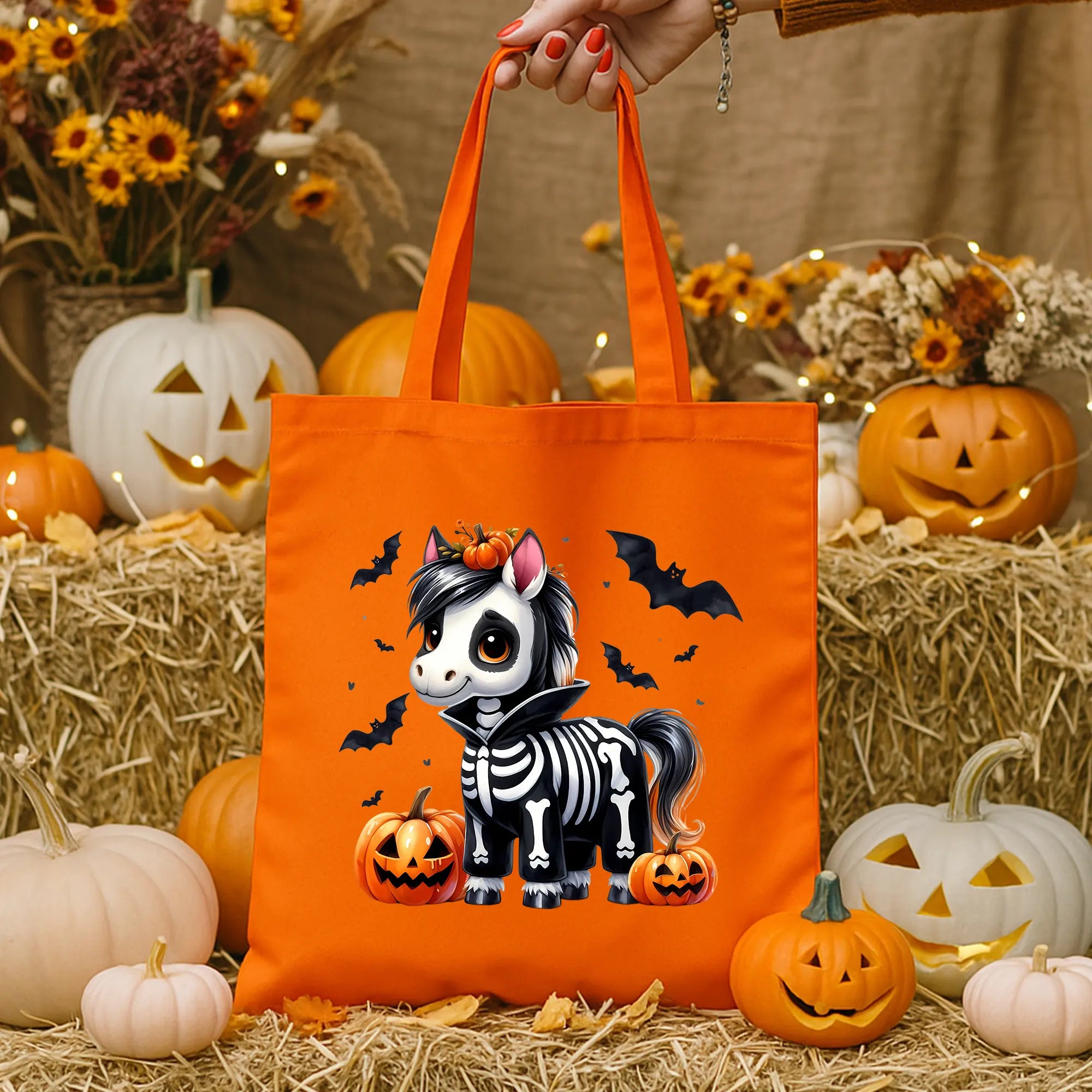 Bügelbild Skeletti das Halloween Pony