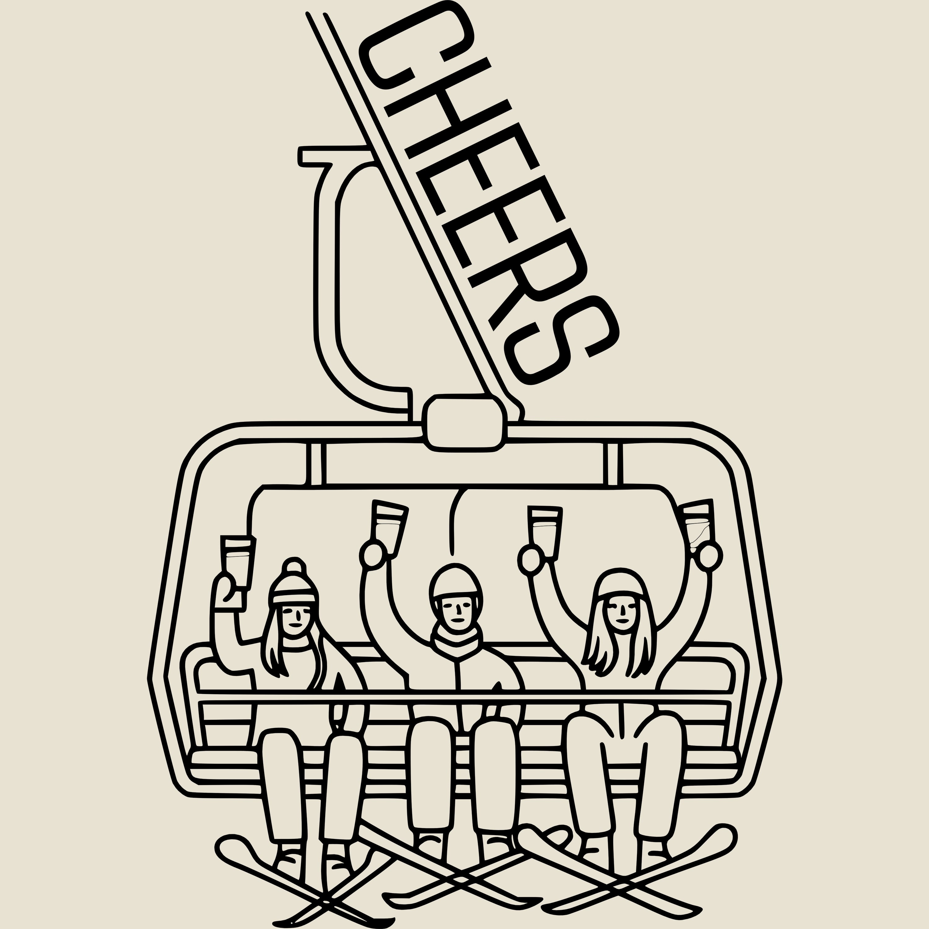 Bügelbild Ski Truppe Cheers