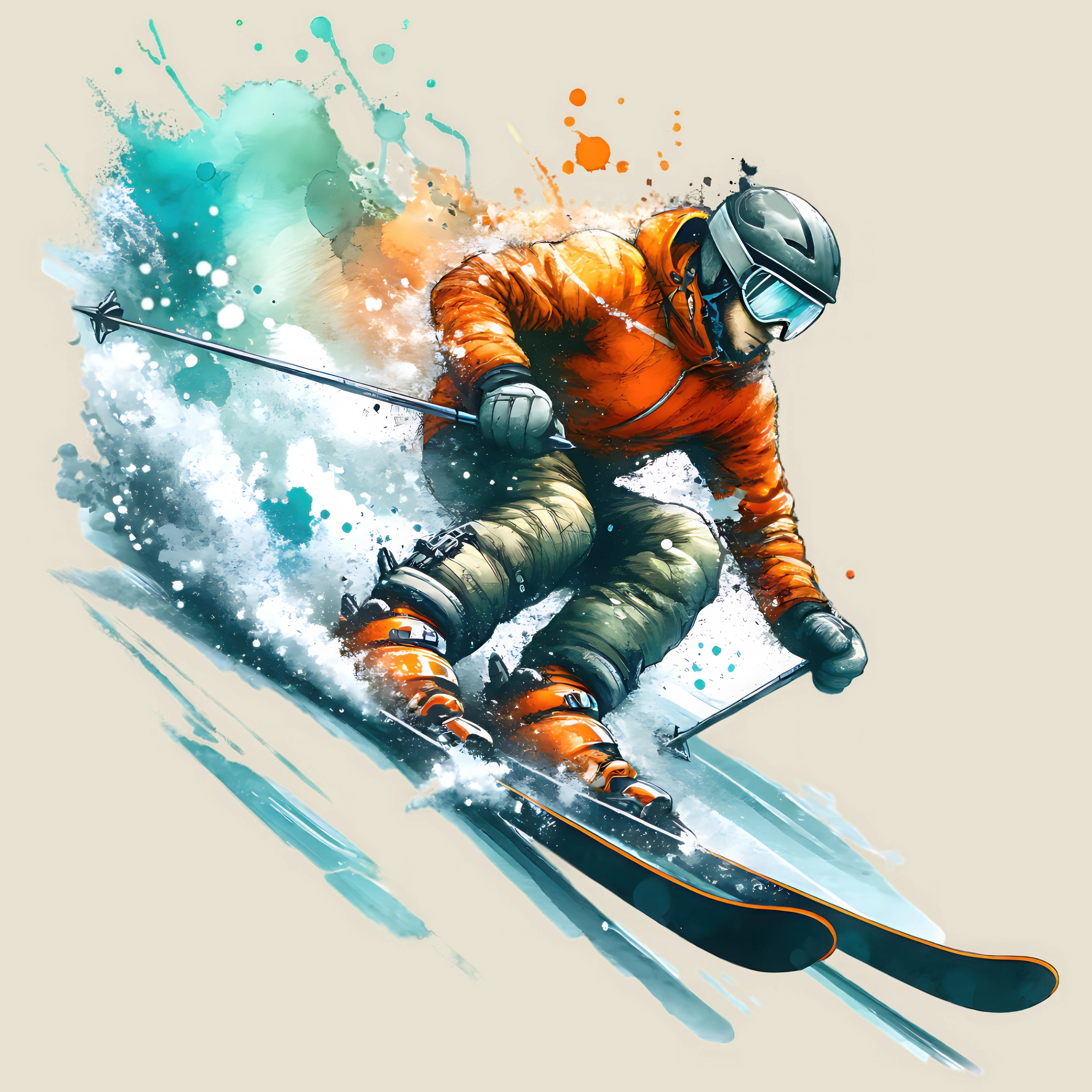 Bügelbild Skifahrer Adrenalin