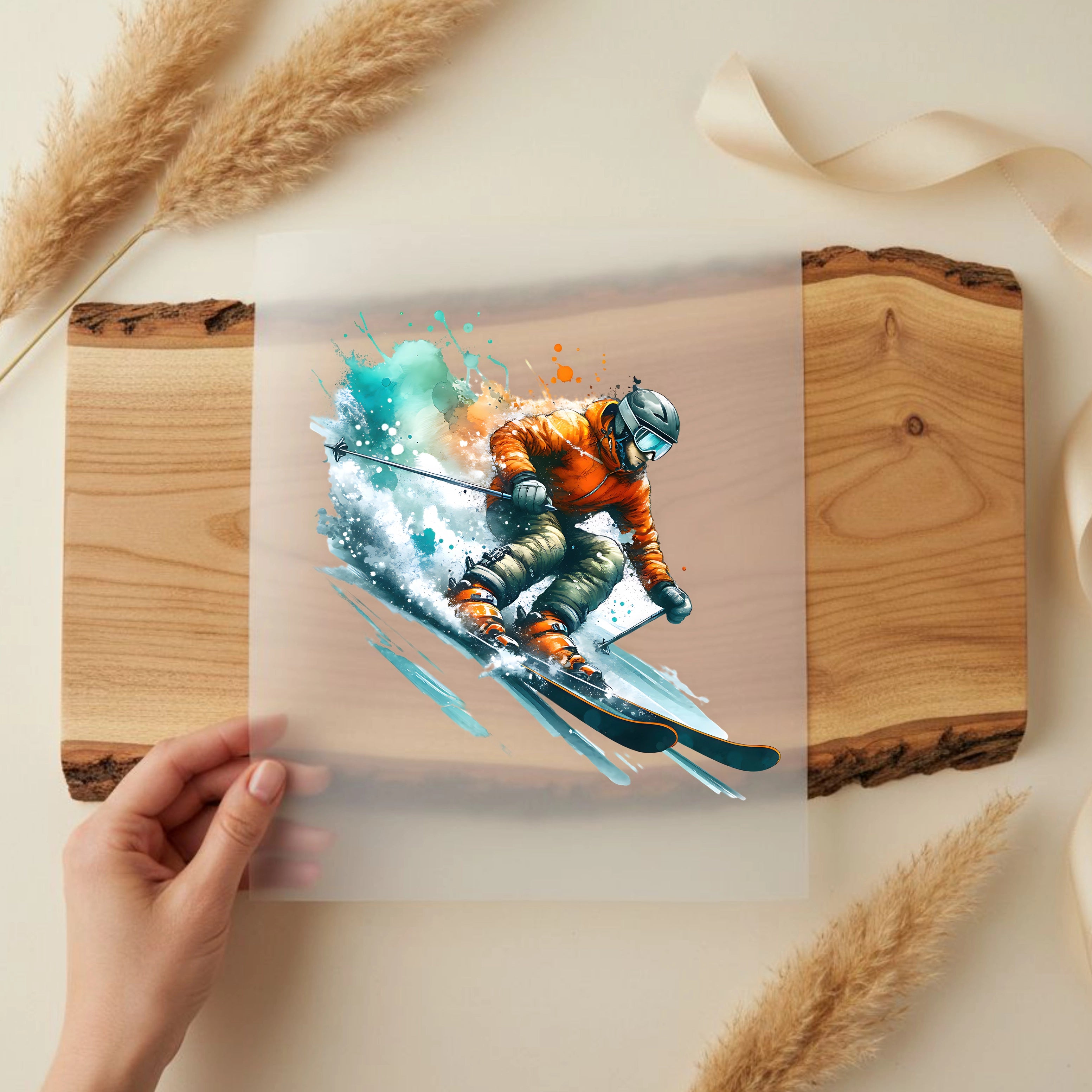 Bügelbild Skifahrer Adrenalin