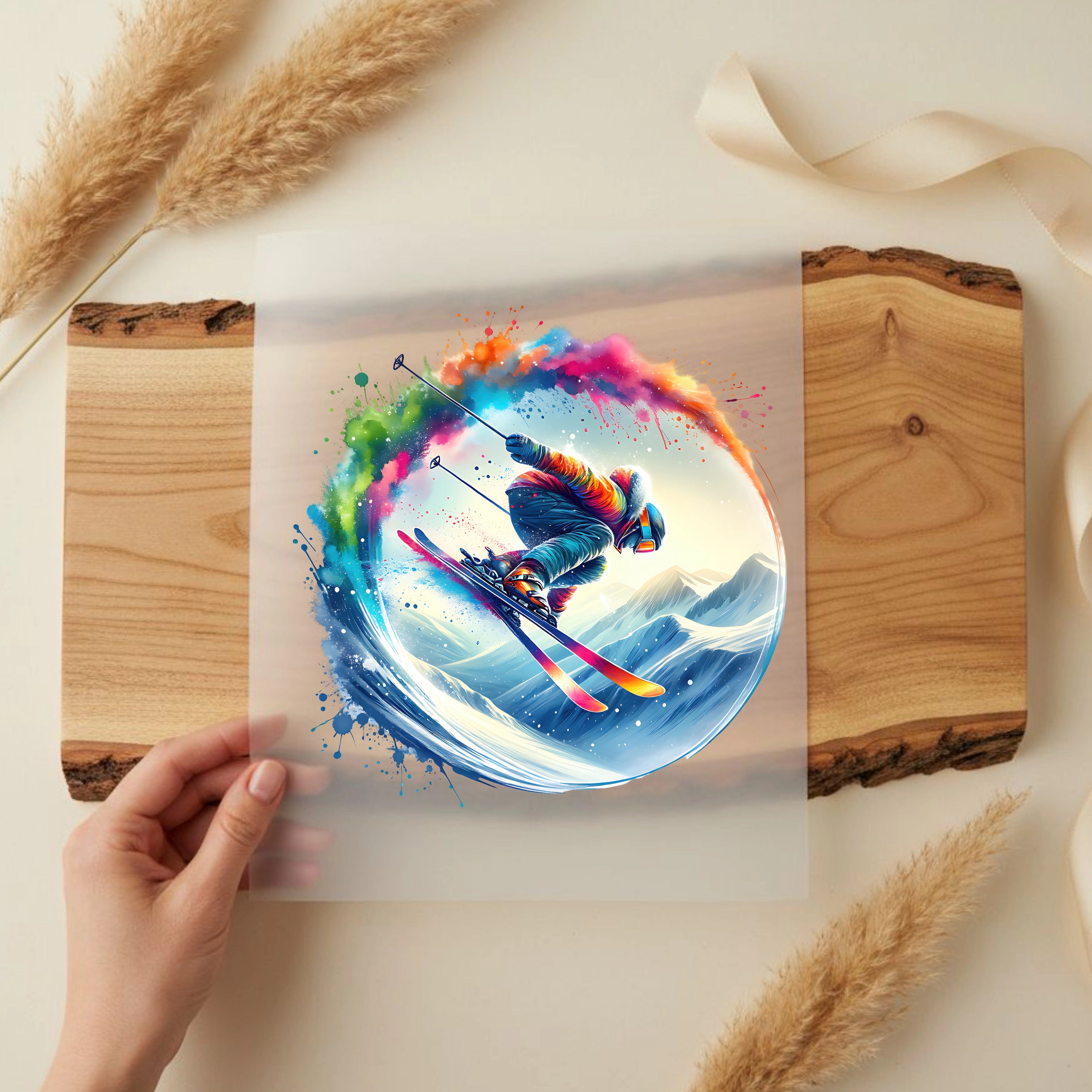 Bügelbild Skifahrer Winterflow