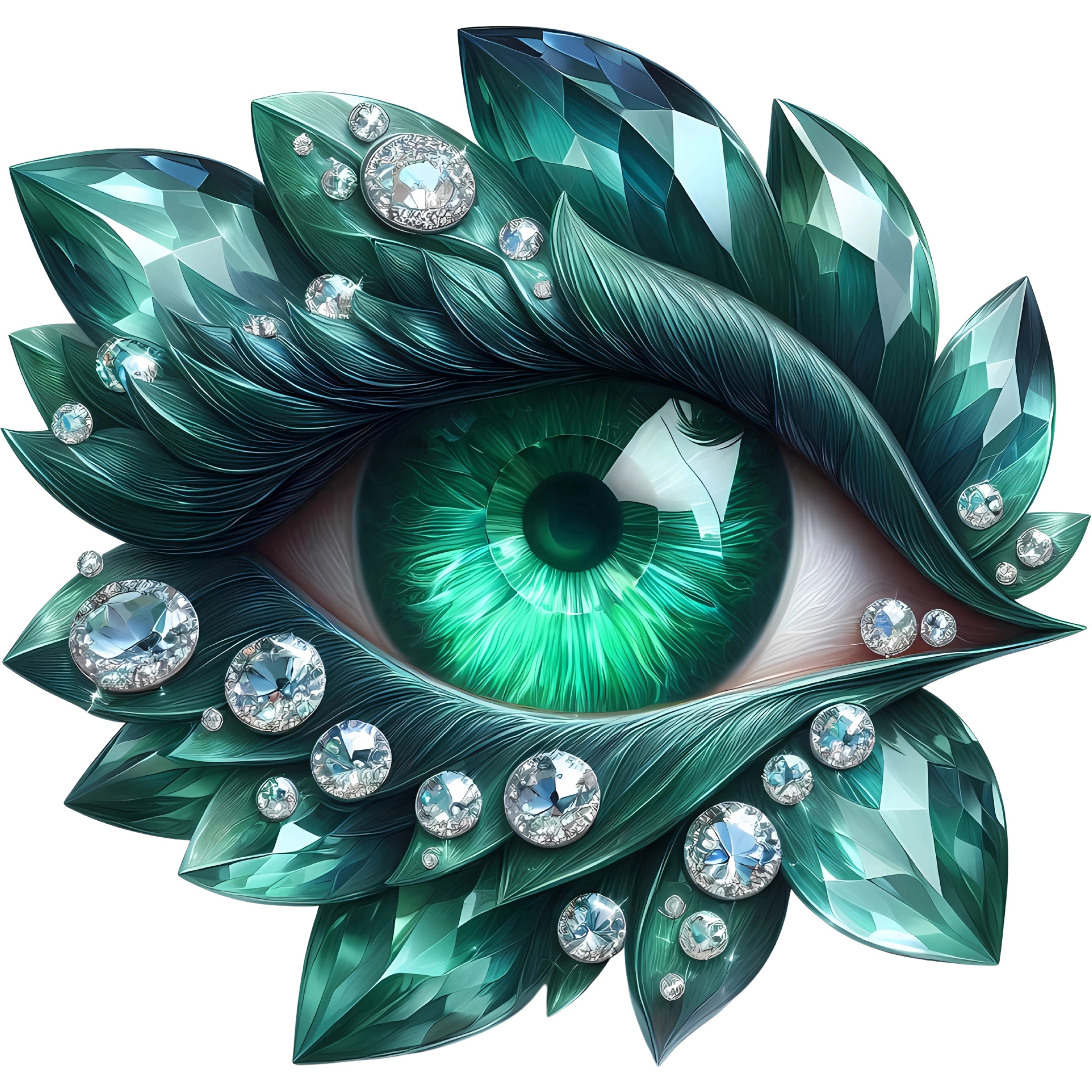 Bügelbild Smaragd Kristallauge