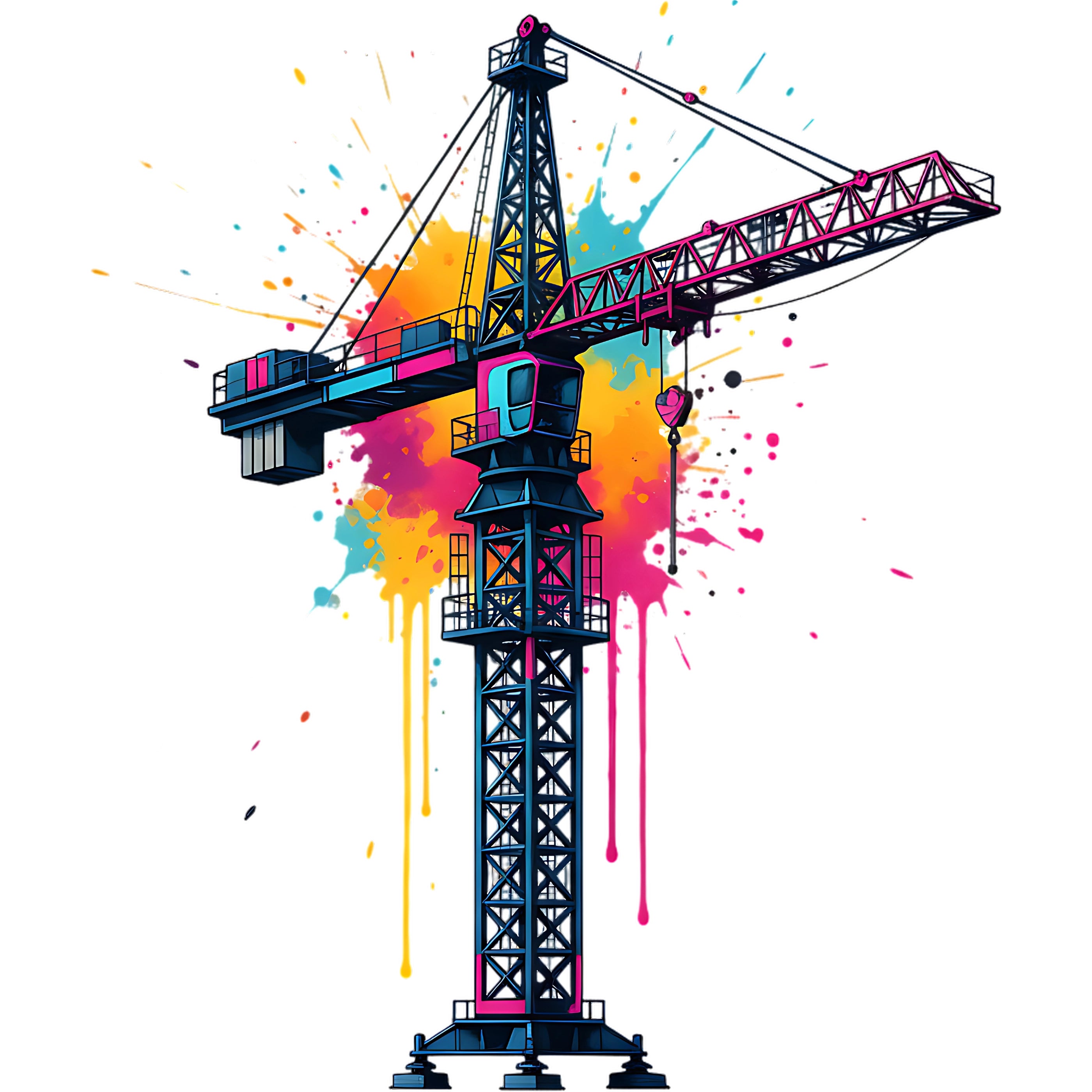 Bügelbild Spash Baukran