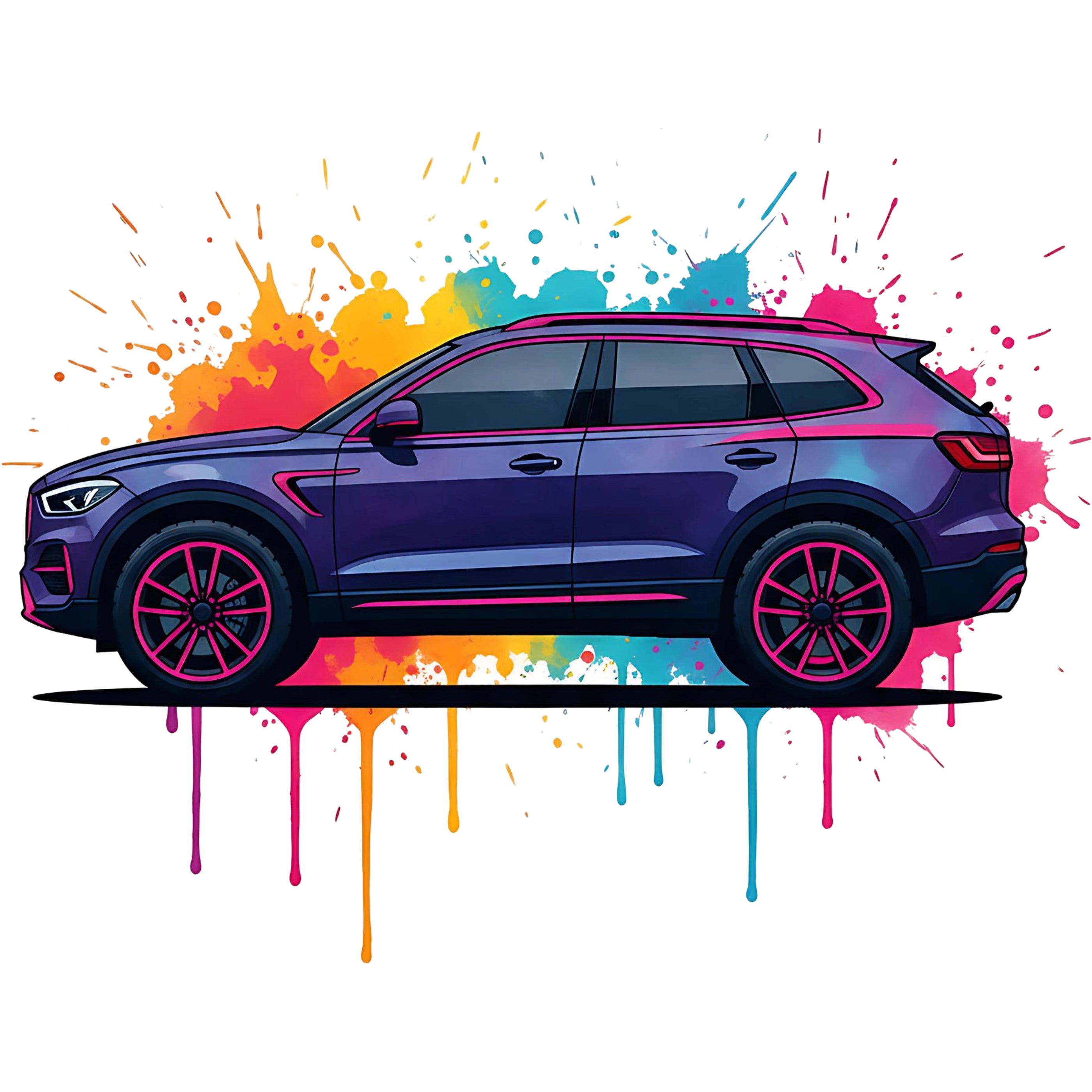 Bügelbild Splash Auto