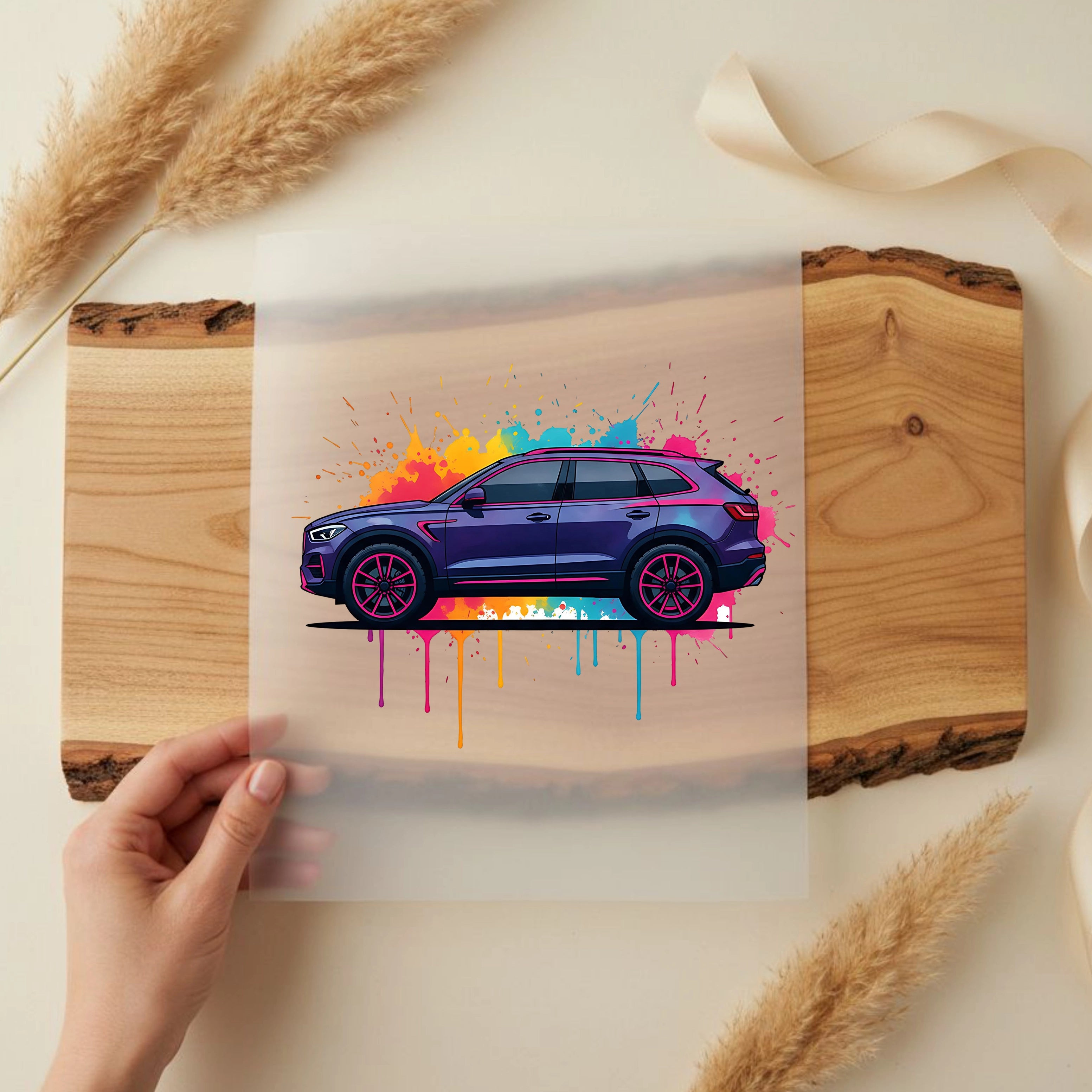 Bügelbild Splash Auto