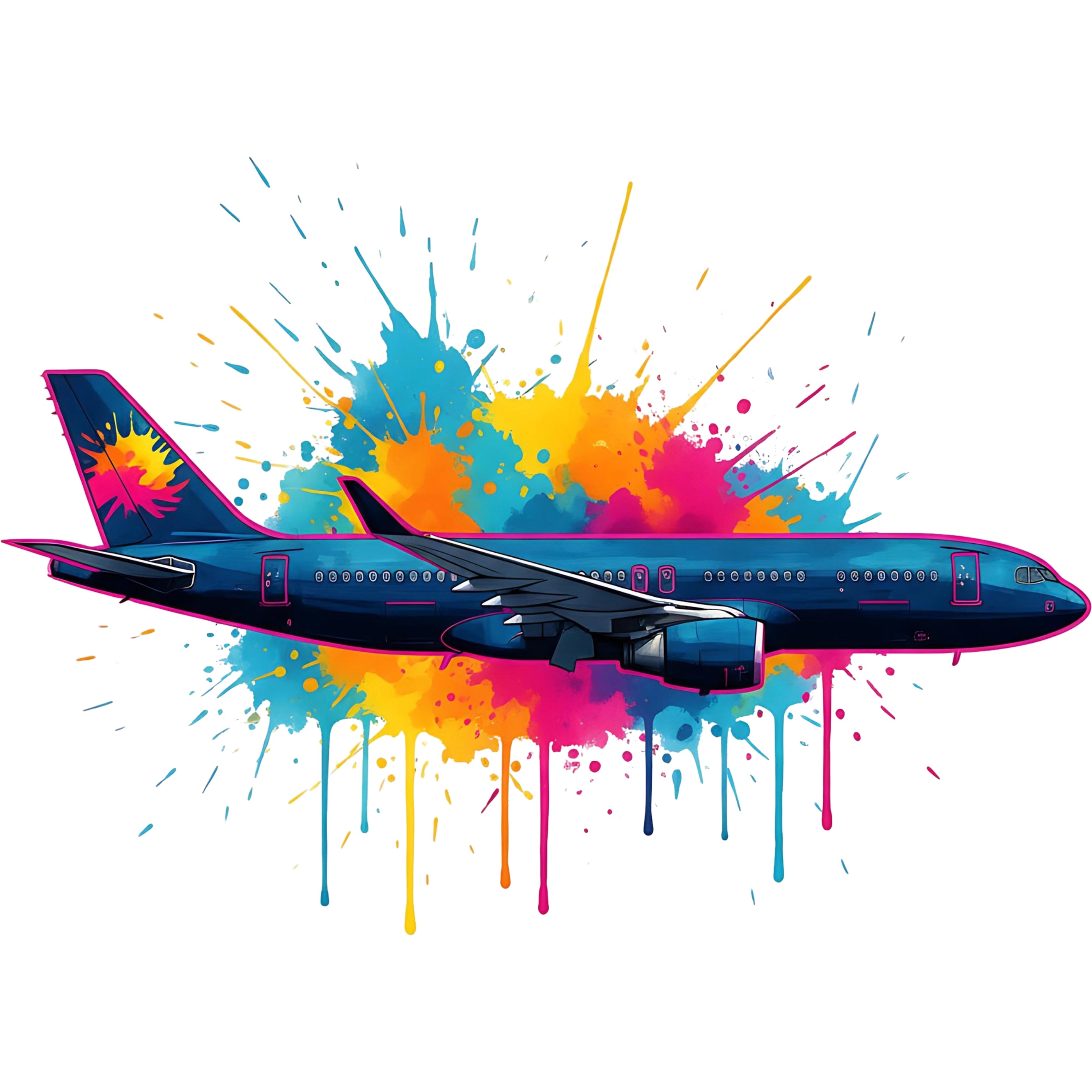 Bügelbild Splash Flugzeug