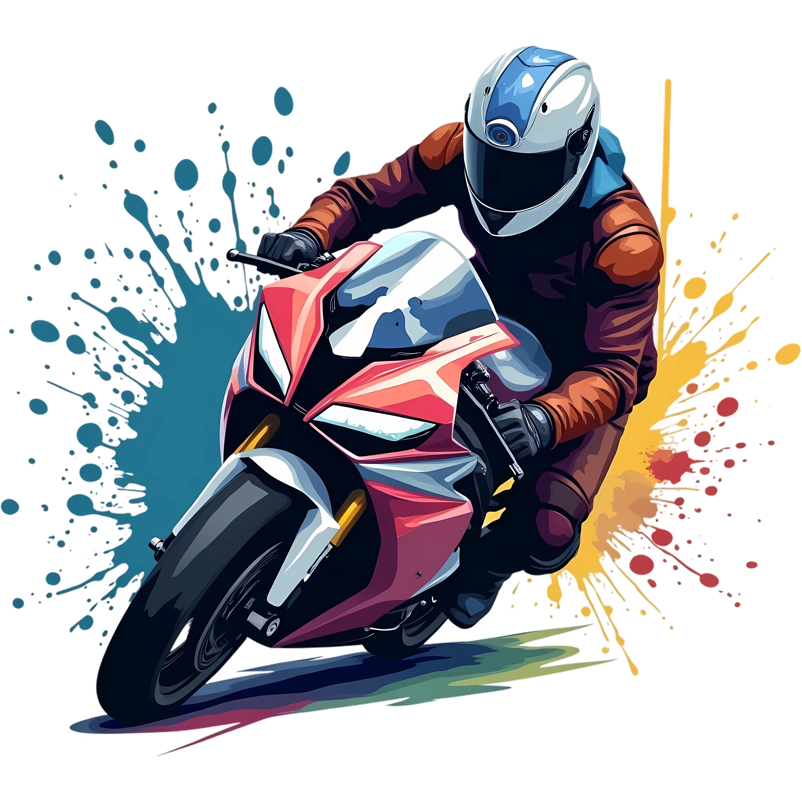 Bügelbild Splash Motorbike Rider