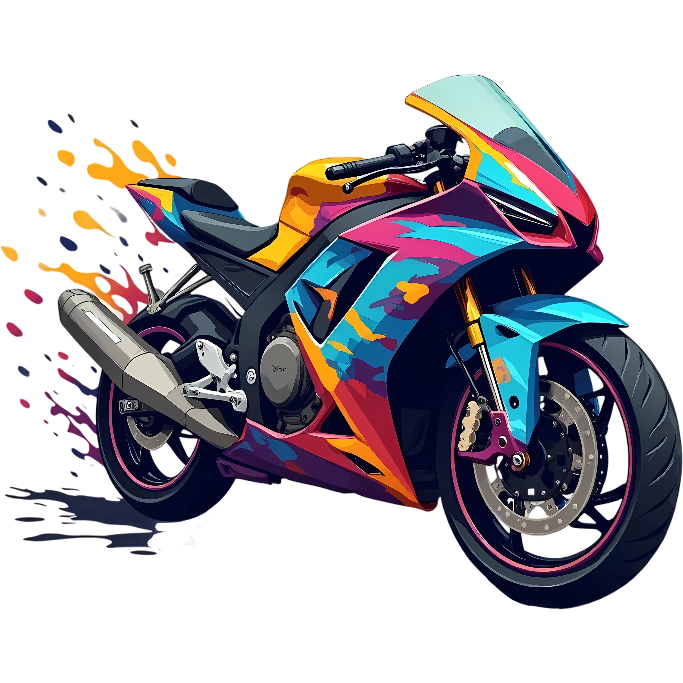 Bügelbild Splash Motorbike