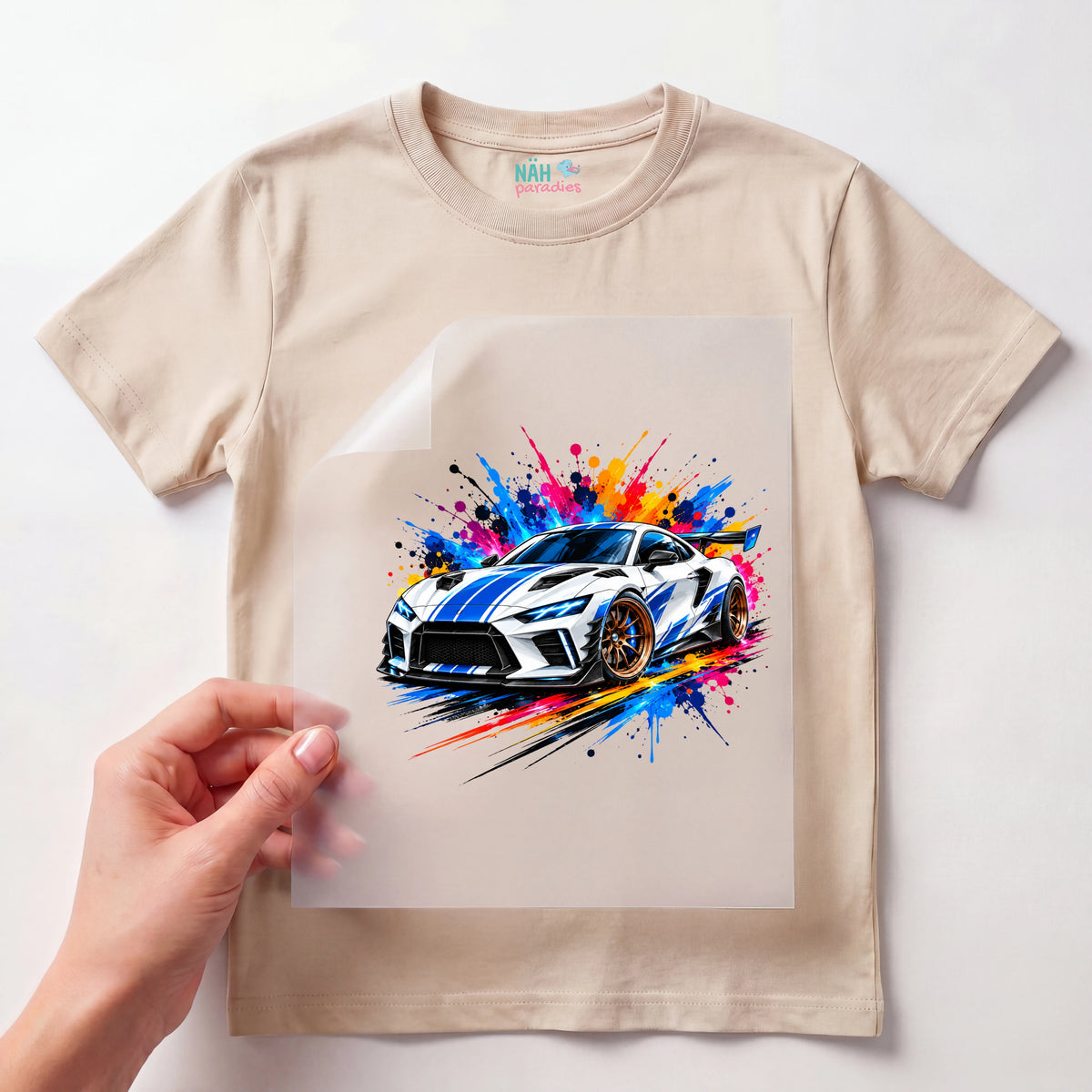 Bügelbild Splash Rennwagen