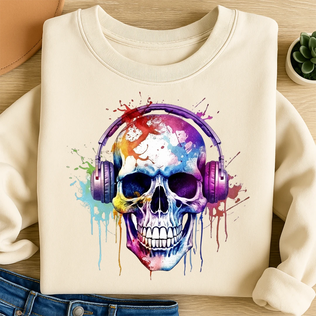 Bügelbild Splash Schädel Skullbeats