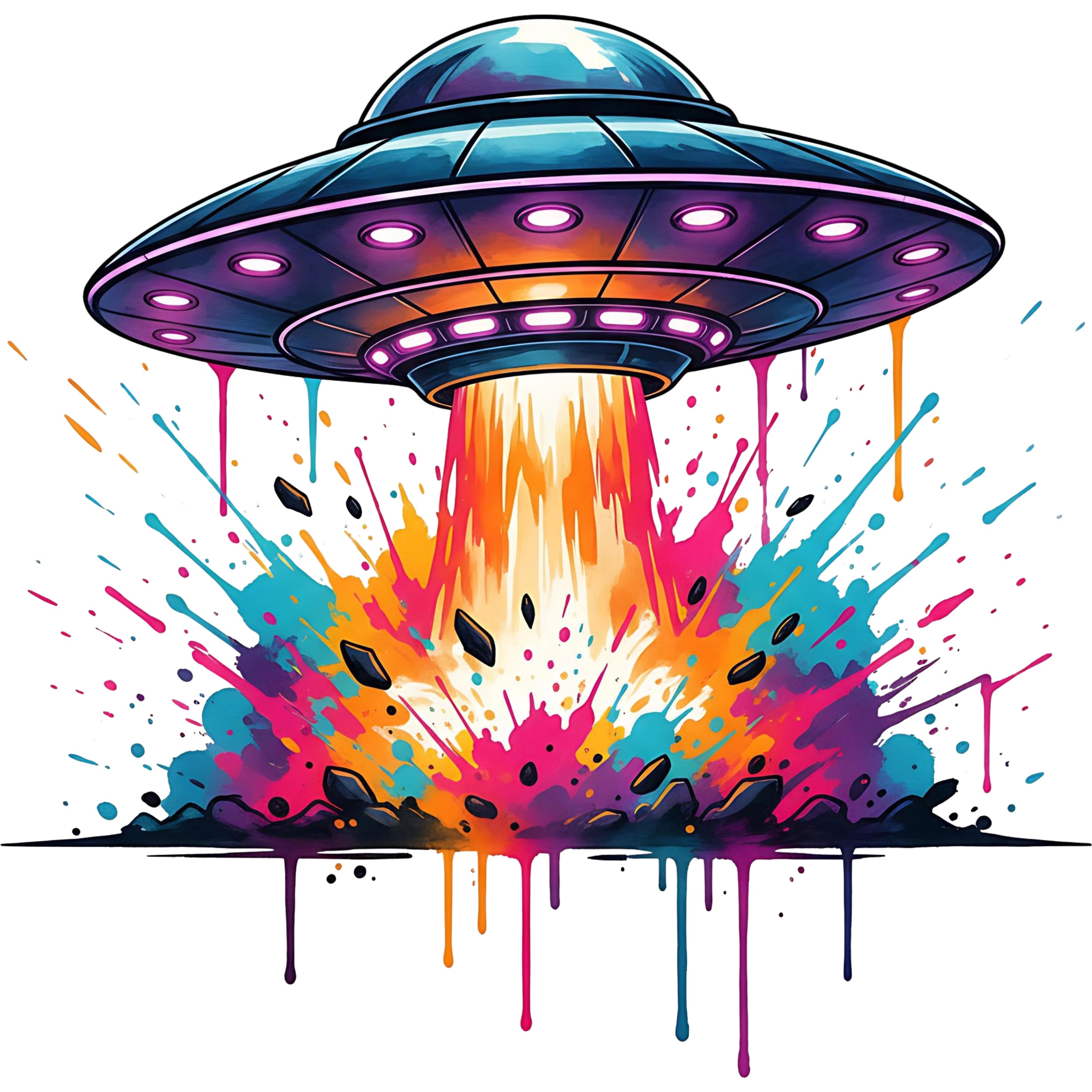 Bügelbild Splash UFO