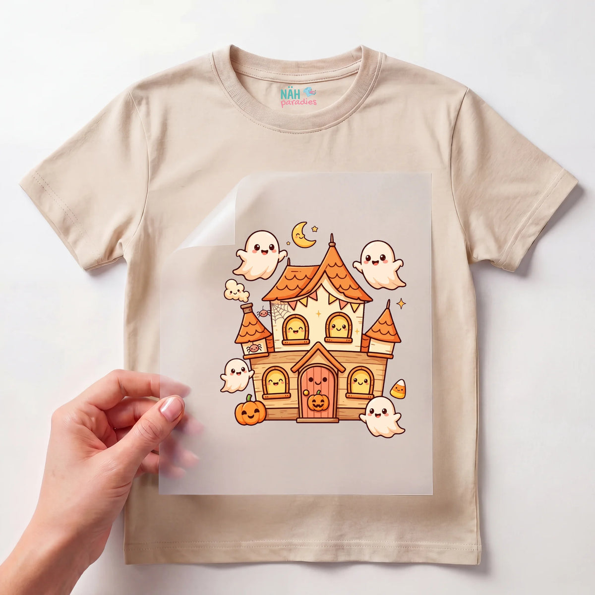 Bügelbild Spukhaus mit Geistern Kawaii