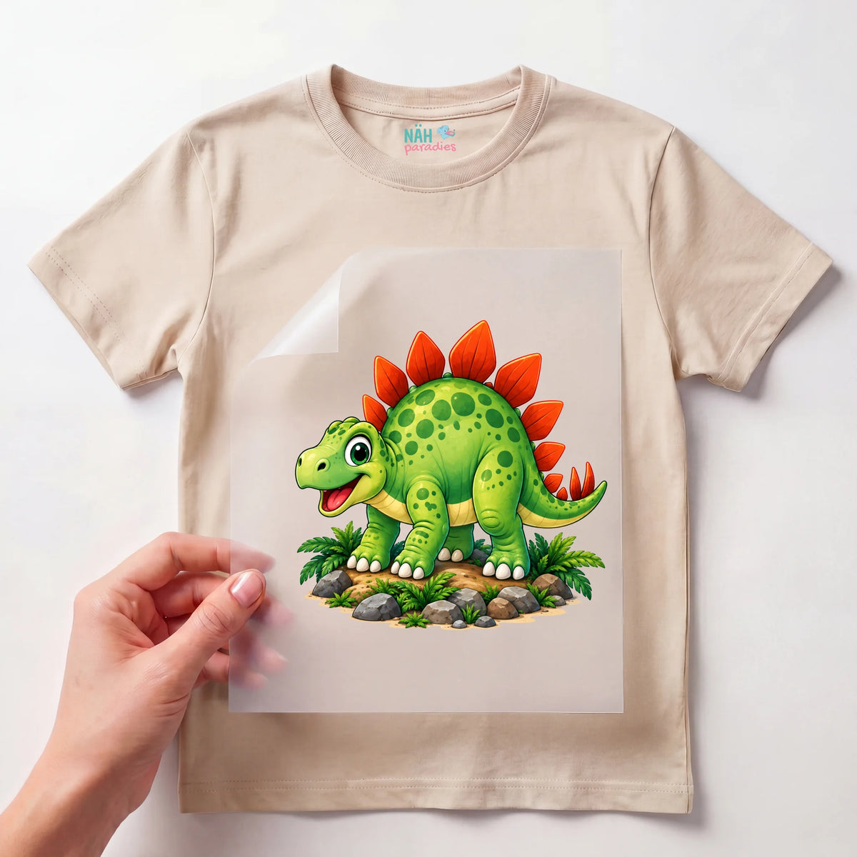 Bügelbild Stegosaurus Baby Grün