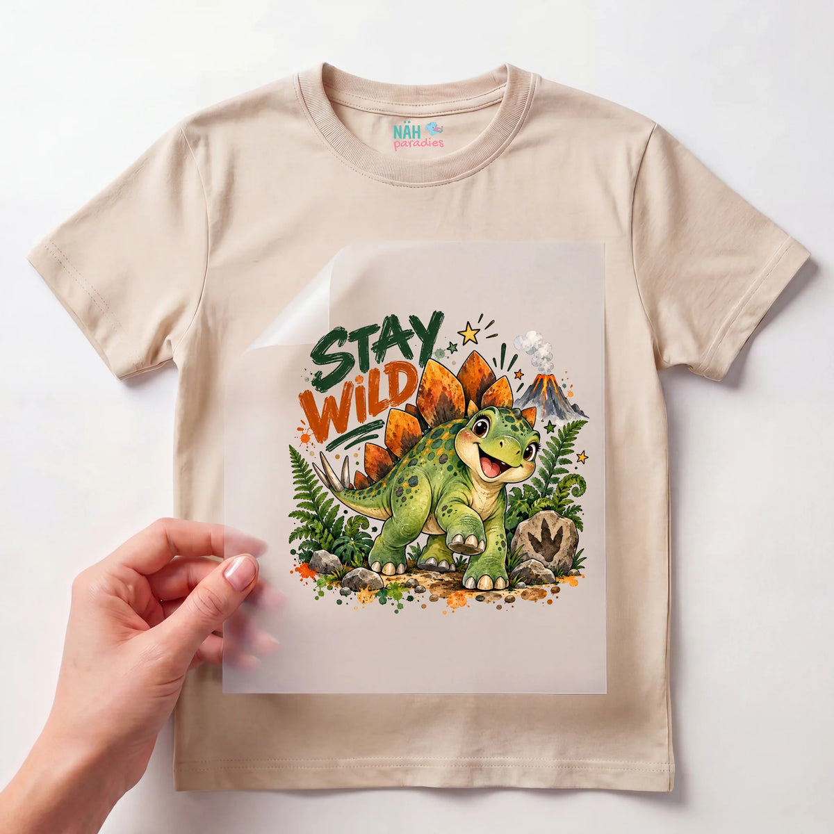 Bügelbild Stegosaurus Stay Wild