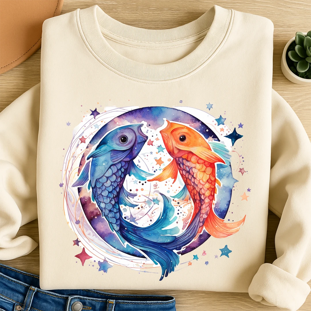 Bügelbild Sternzeichen Fische Bunt