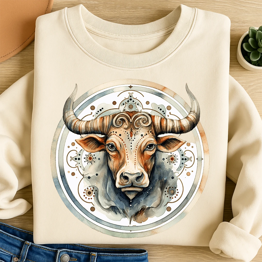Bügelbild Sternzeichen Stier Bunt