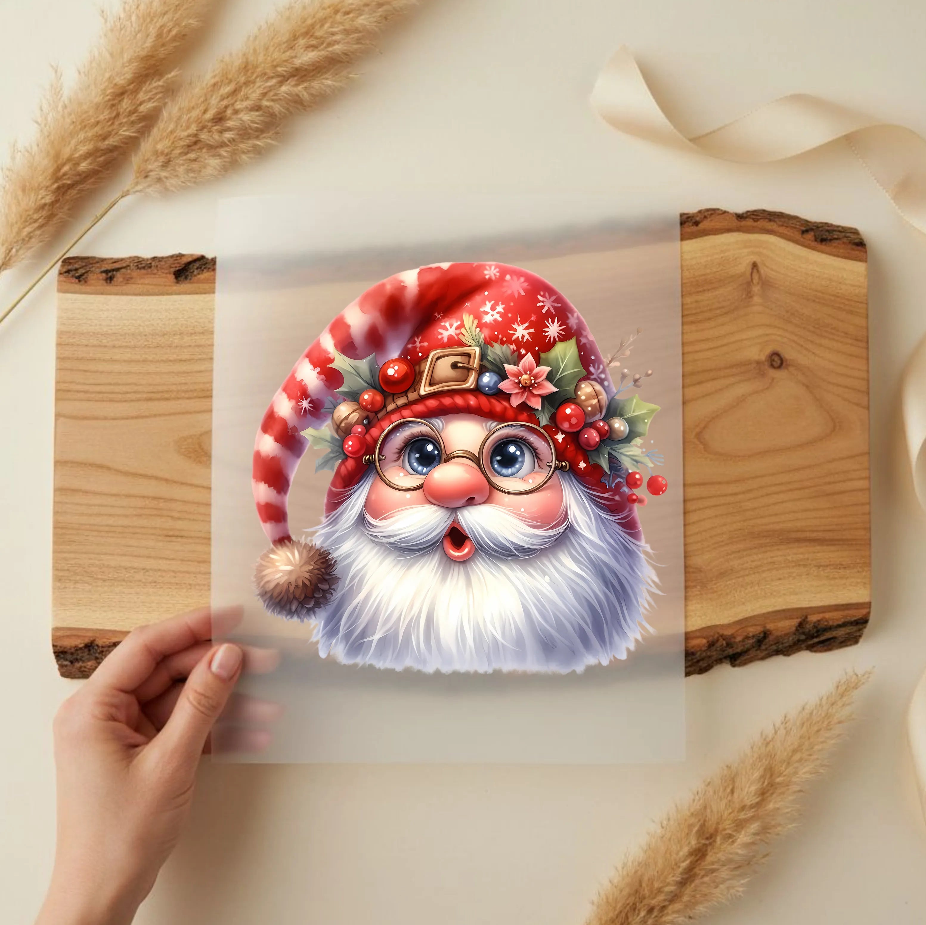 Bügelbild Strahlender Weihnachtsmann