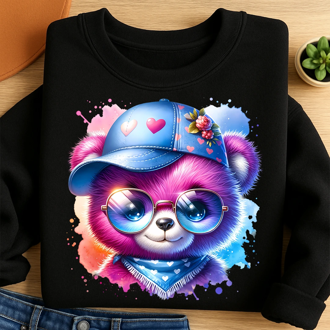 Bügelbild Stylisches Bärchen