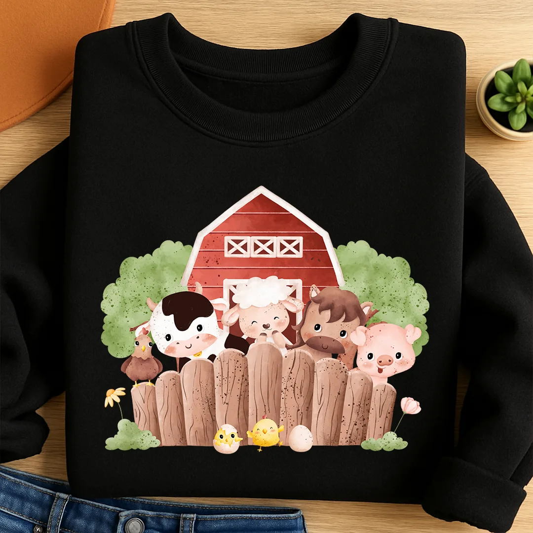 Bügelbild süße Bauernhof Freunde