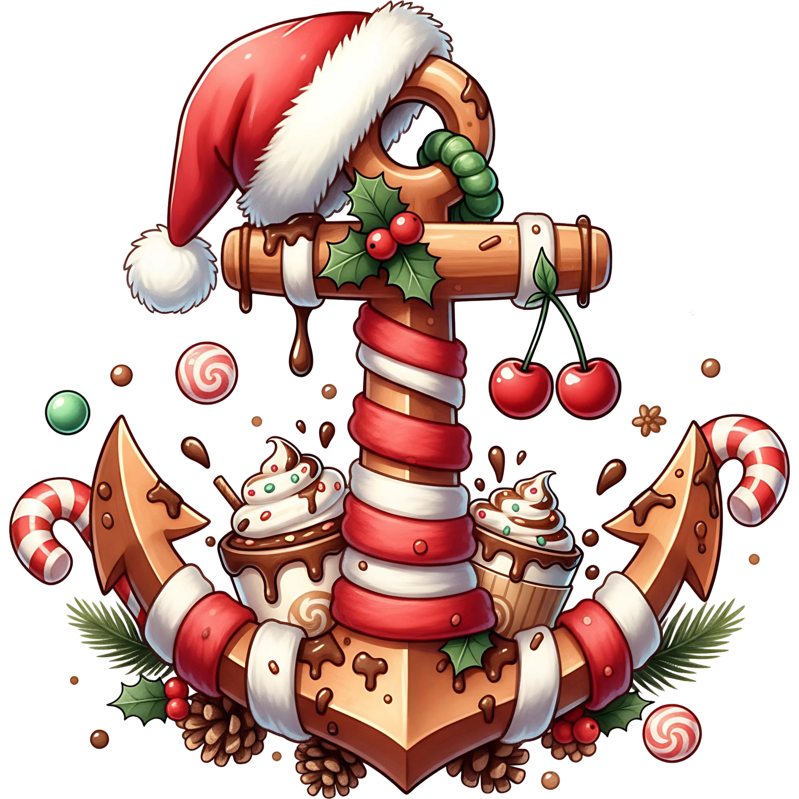 Bügelbild Süßer Weihnachts Anker