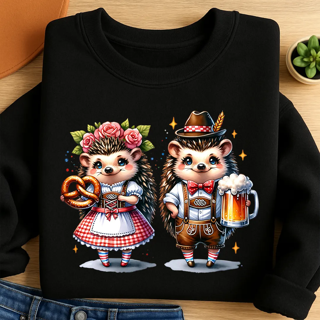 Bügelbild Süßes Oktoberfest Igelpaar