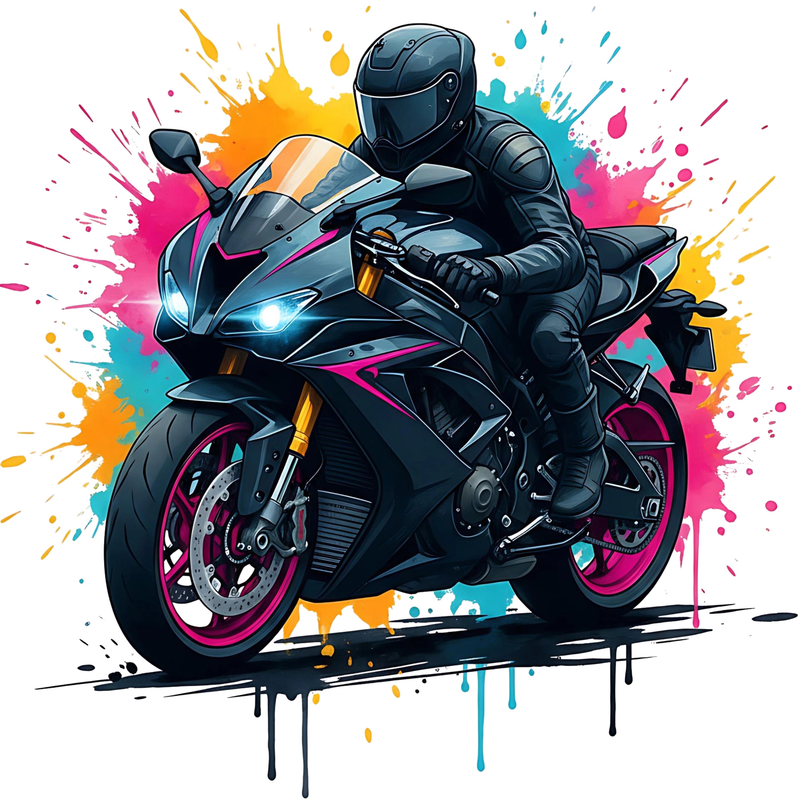 Bügelbild Superbike Splash