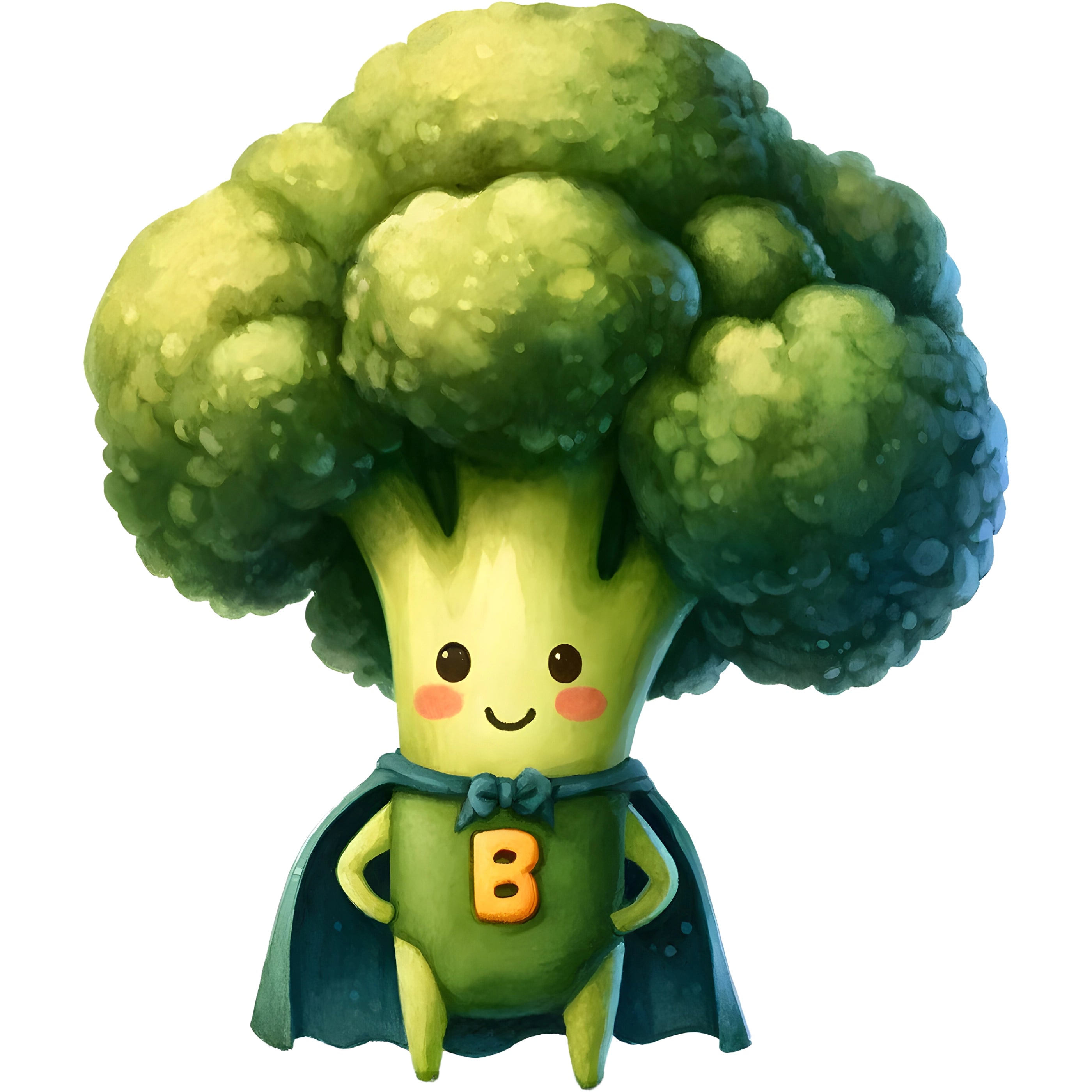 Bügelbild Superheld Brokkoli