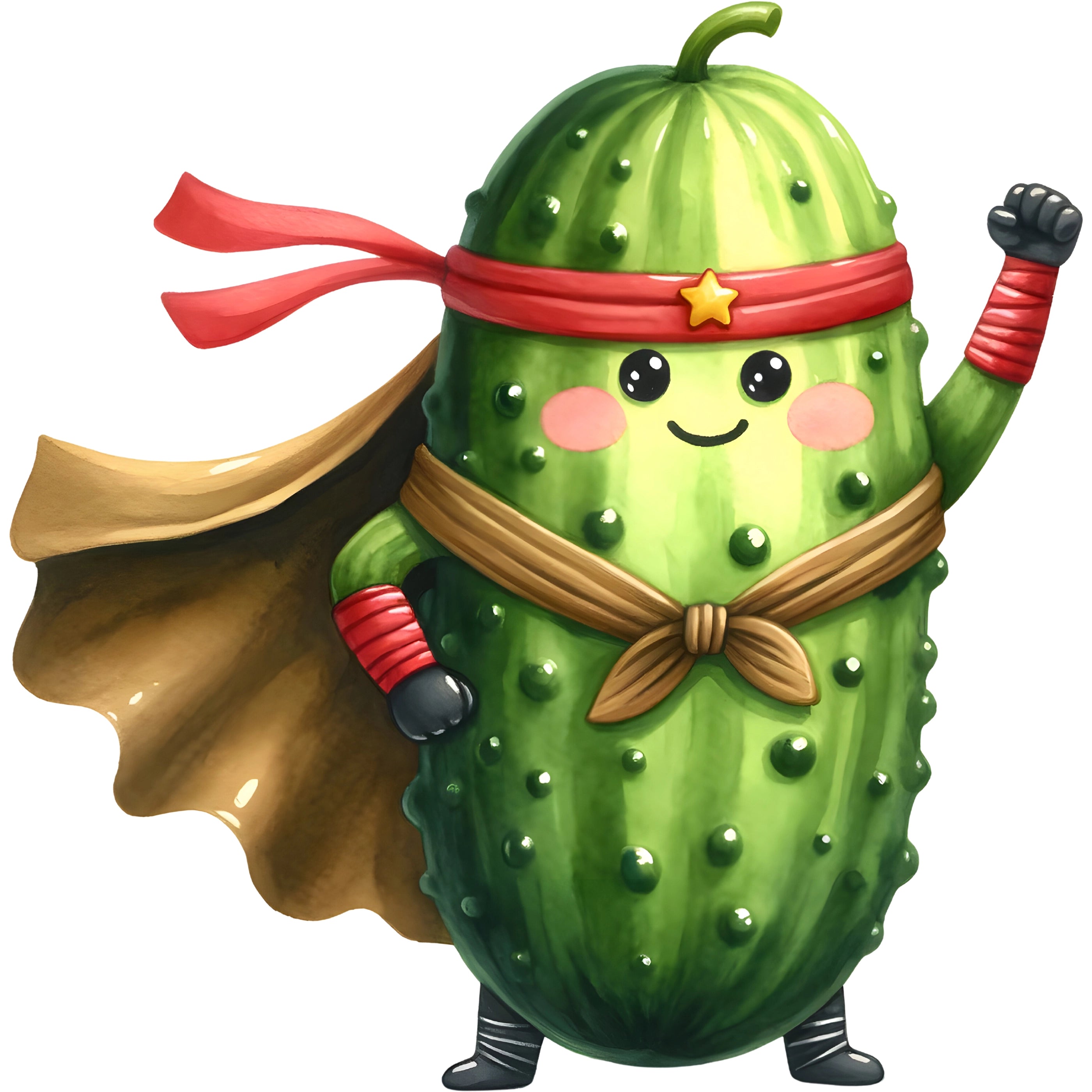 Bügelbild Superheld Gurke