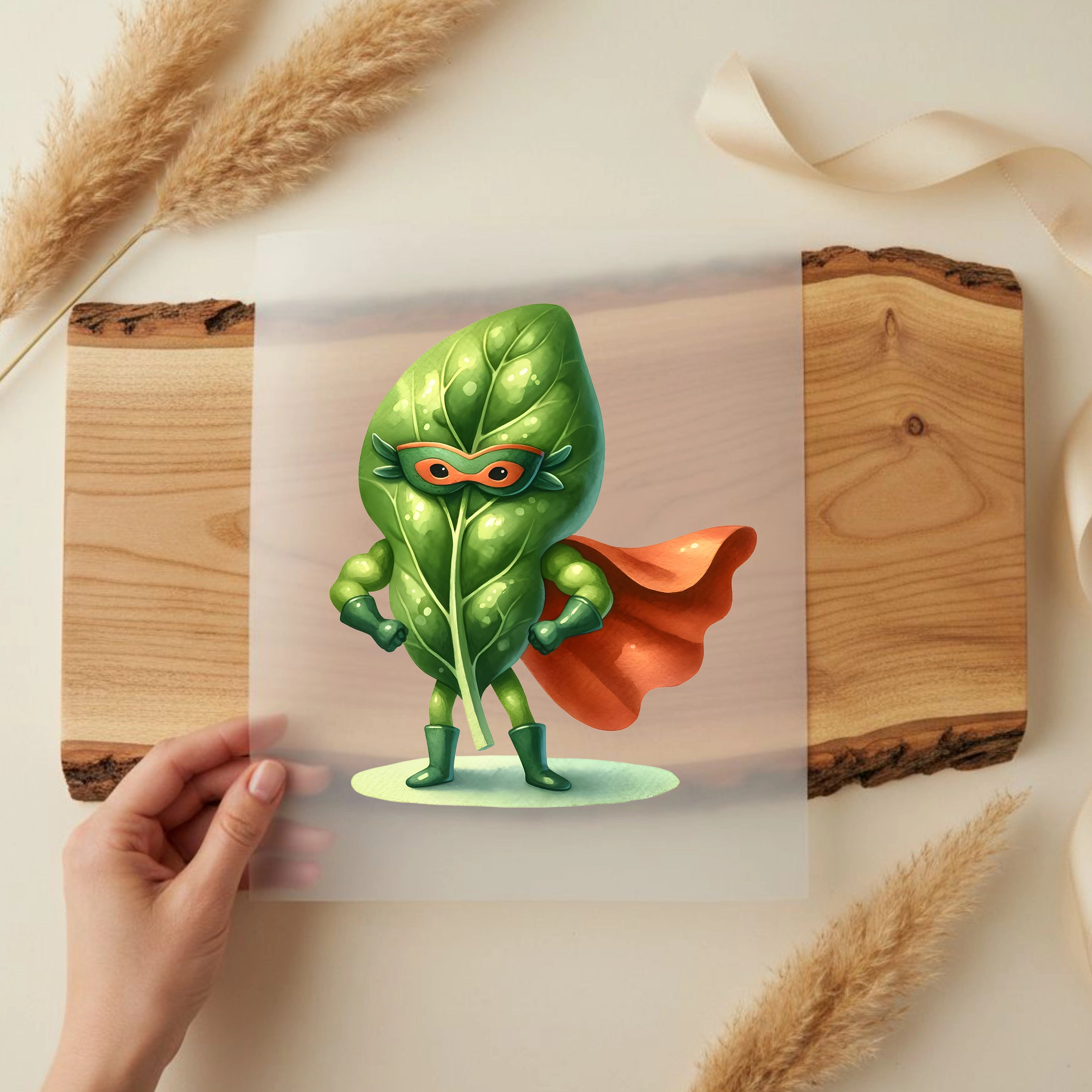 Bügelbild Superheld Spinat