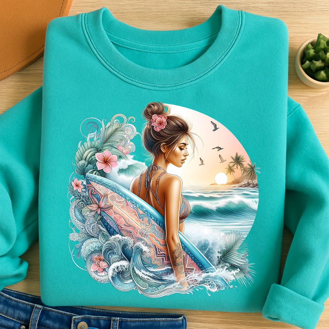 Bügelbild Surfergirl Aloha Spirit