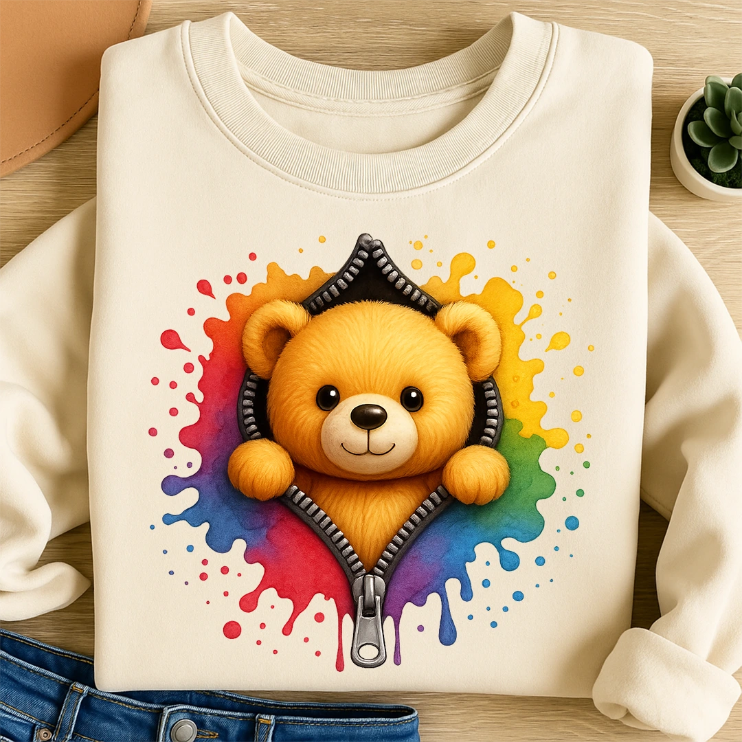 Bügelbild Teddy aus dem Reisverschluss