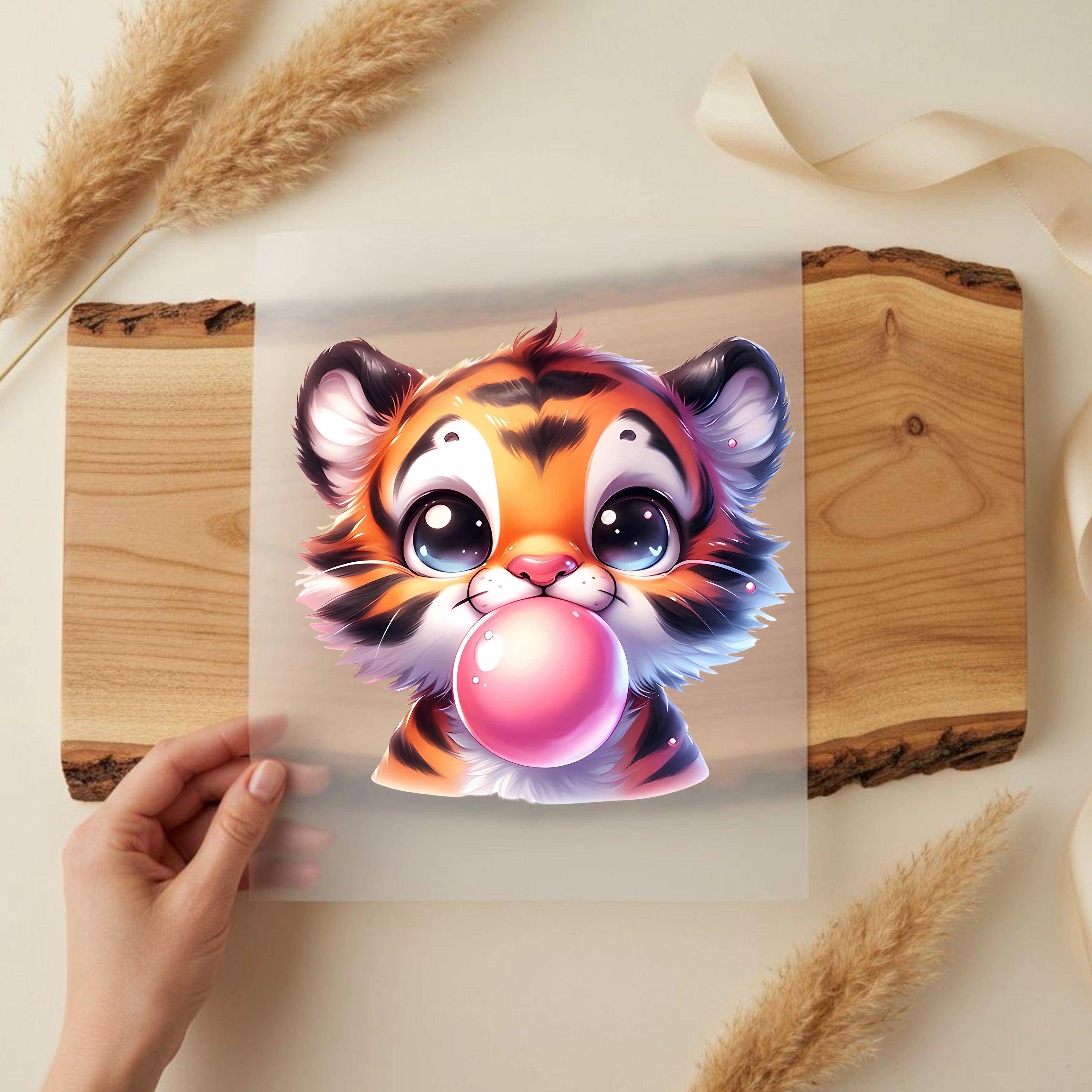 Bügelbild Tiger Bubblefun