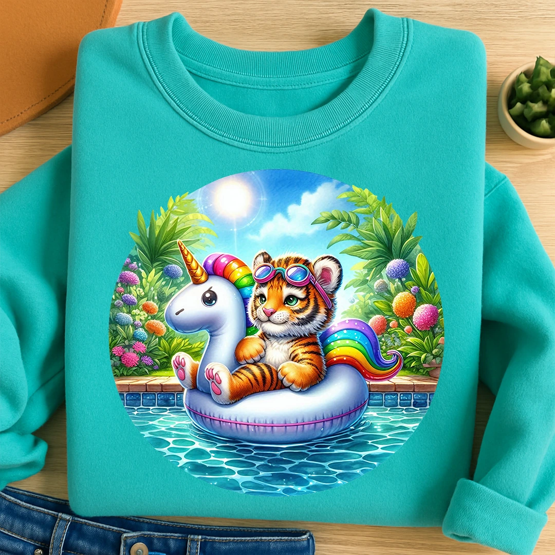Bügelbild Tiger Planschvergnügen