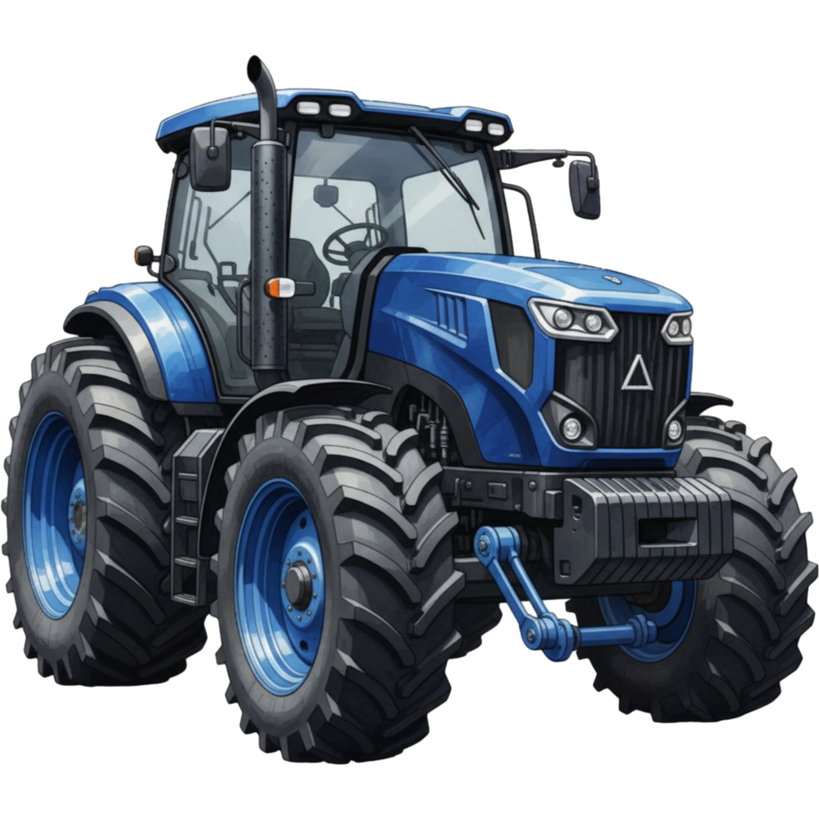 Bügelbild Traktor Power Blau